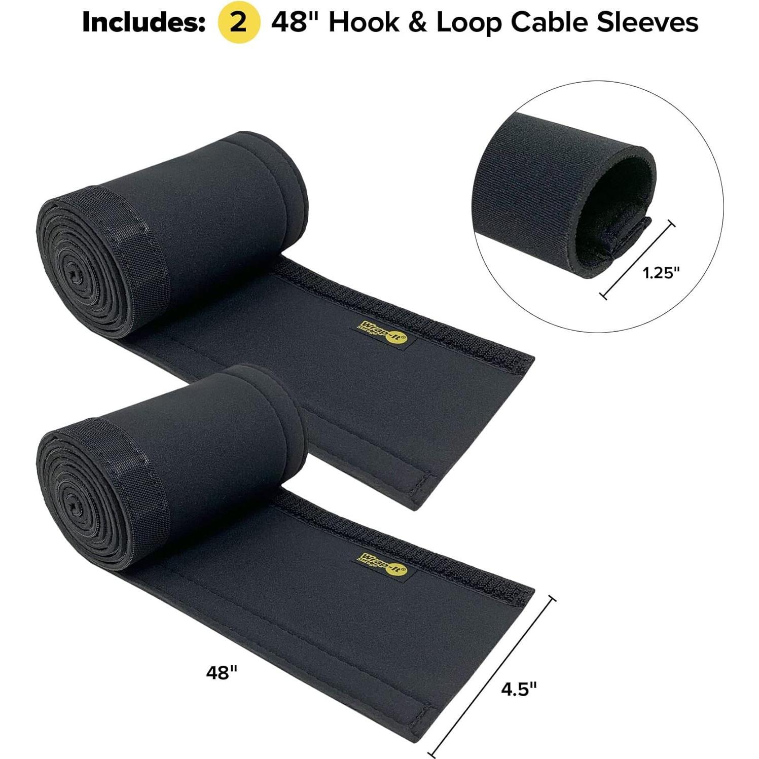 Mangas de Cable Wrap-It Storage 48cm x 11.4cm (2-Pack) Negro