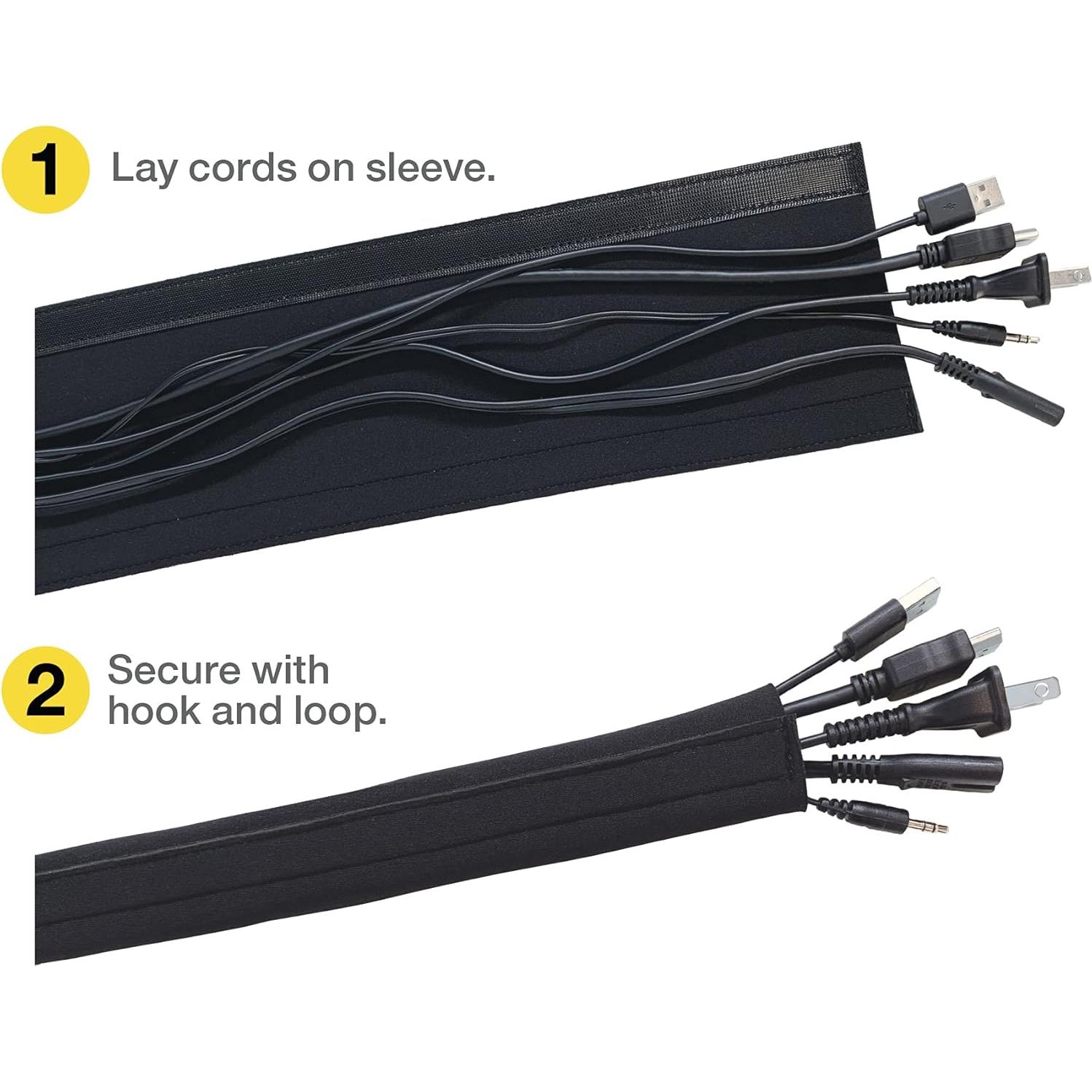 Mangas de Cable Wrap-It Storage 48cm x 11.4cm (2-Pack) Negro