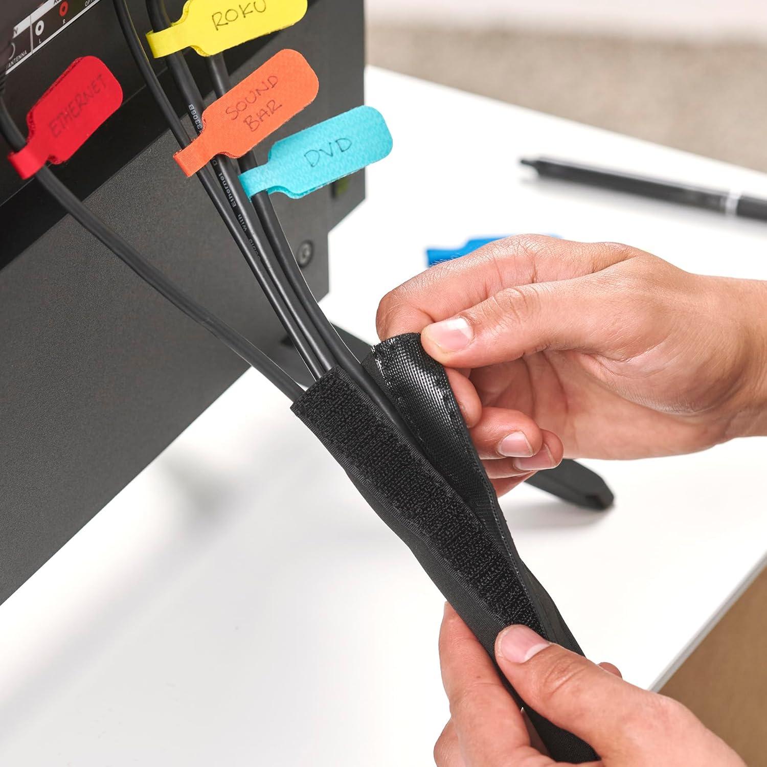 Mangas de Cable Wrap-It Storage 48cm x 11.4cm (2-Pack) Negro