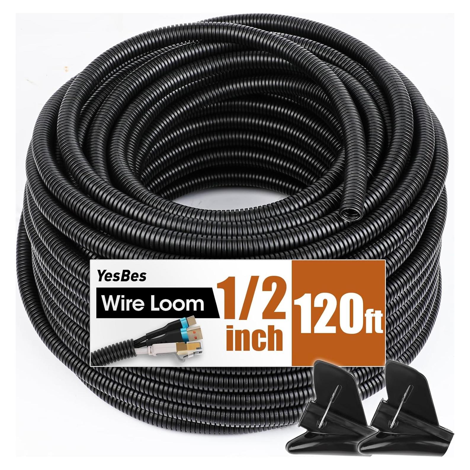 Tubo de Loom Dividido 1/2" YesBes 36.58 m Negro