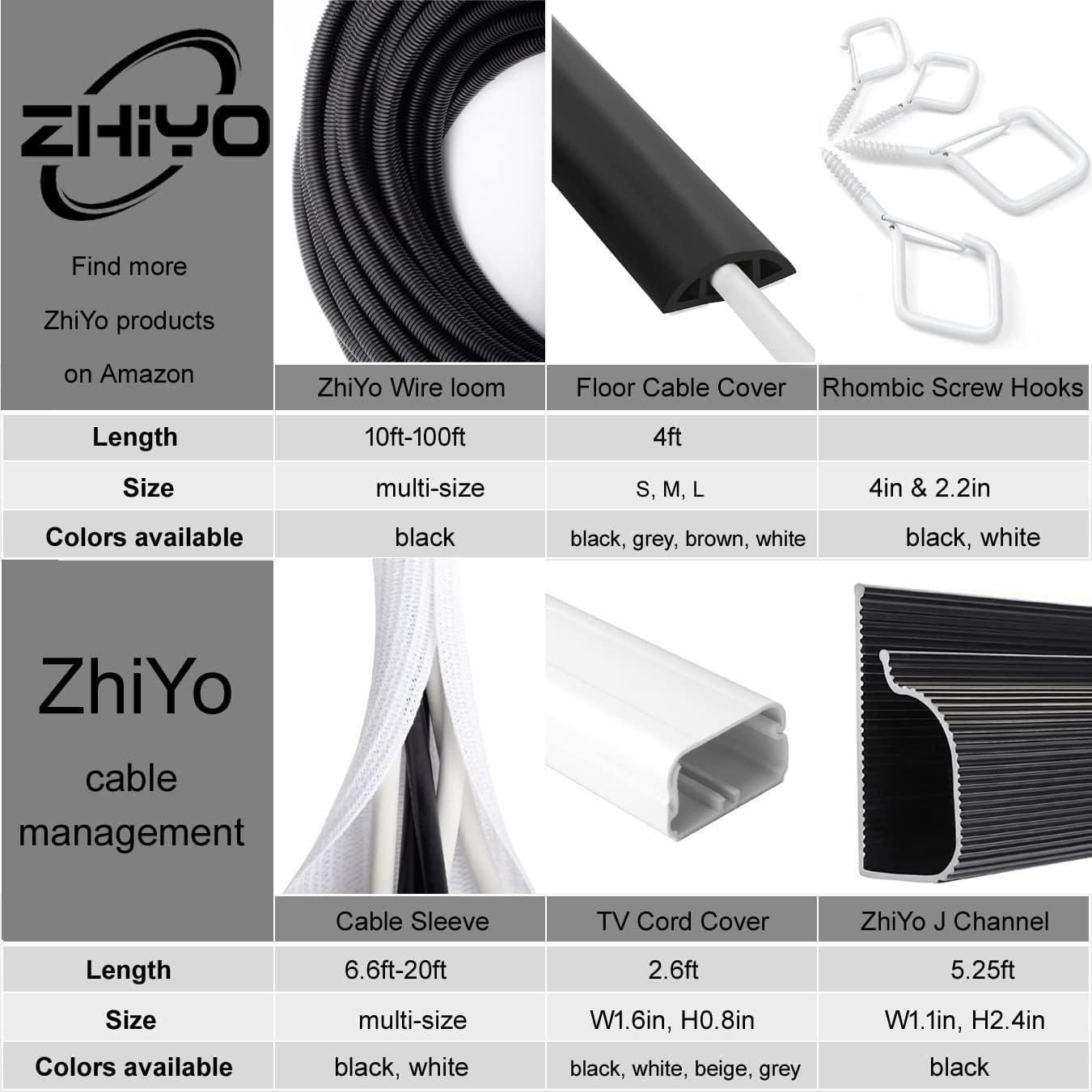 Tubo de Loom Dividido ZhiYo 50FT 3/8" Flexible Negro