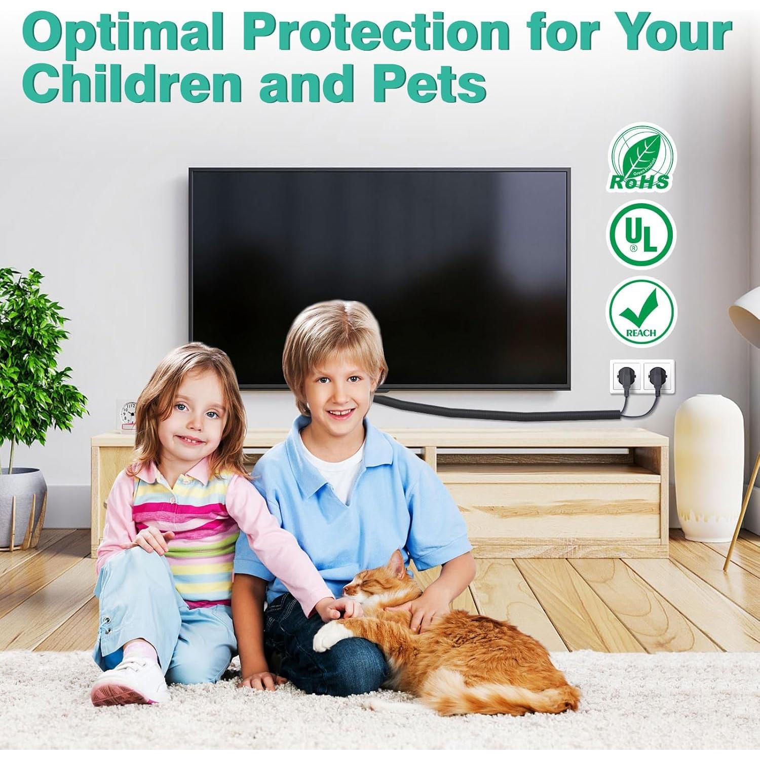 Protector de Cables para Mascotas UOMTFAI 3/8" 3m Negro