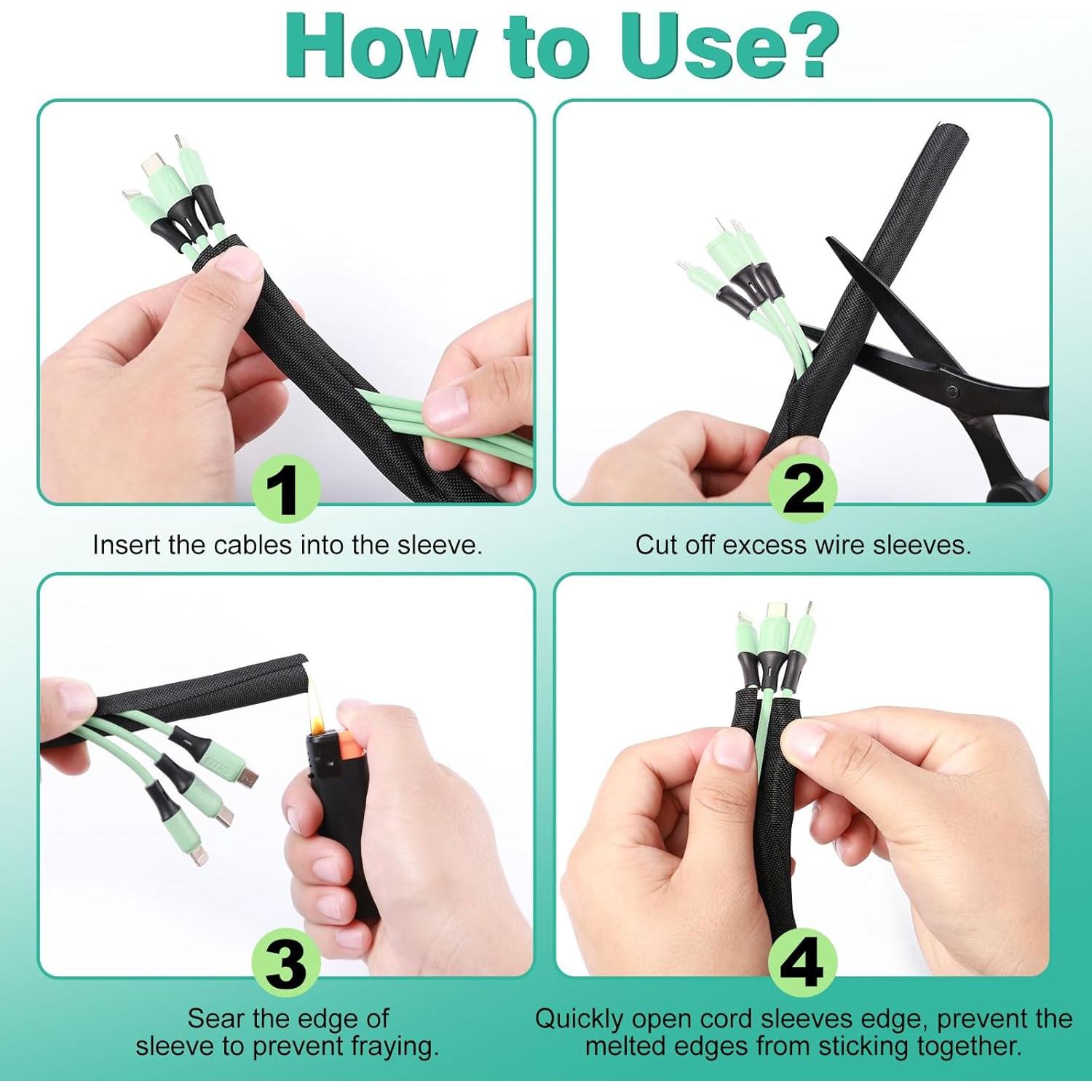 Protector de Cables para Mascotas UOMTFAI 3/8" 3m Negro