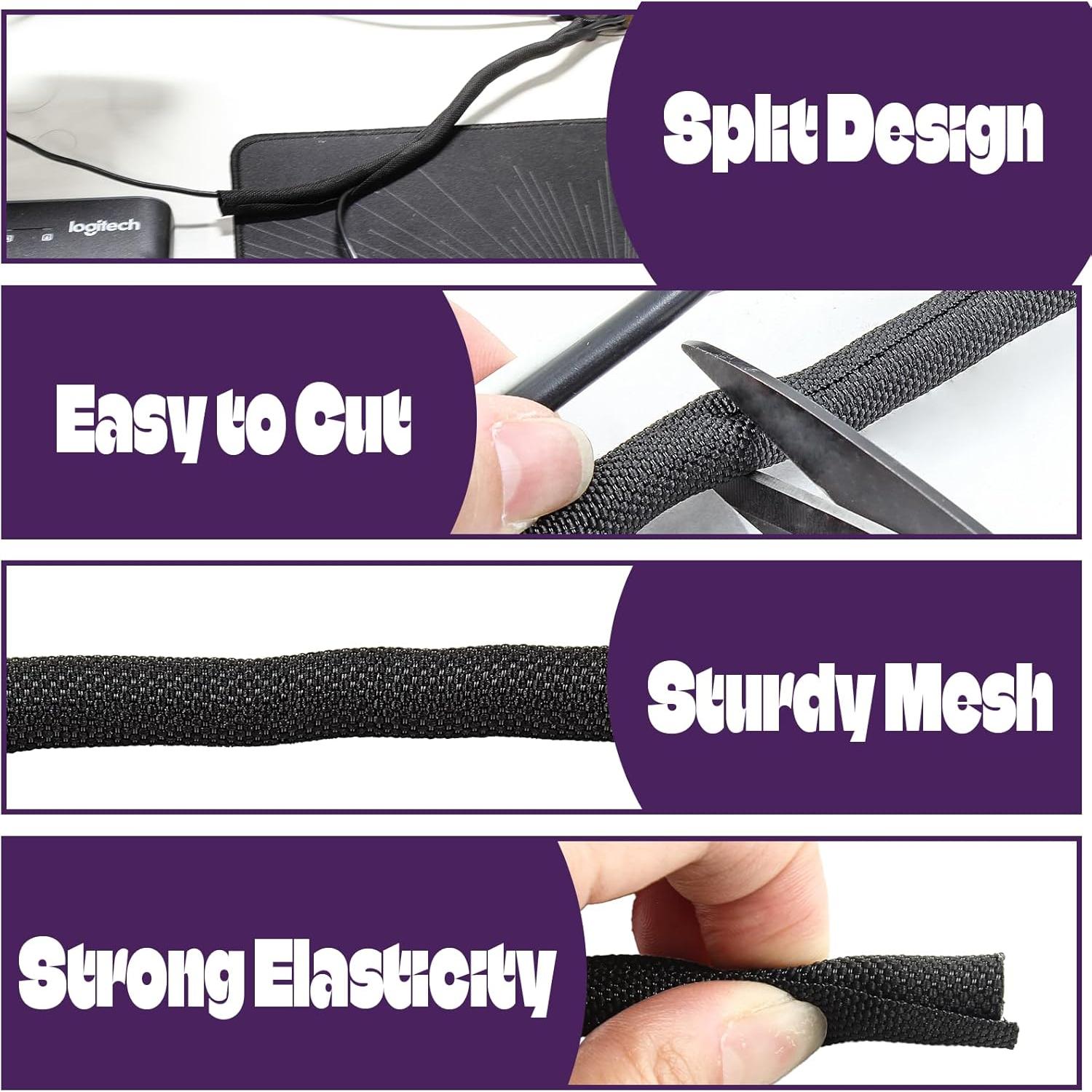 Fundas de Cable Negras Qjaiune 3m 6.35mm Organizador