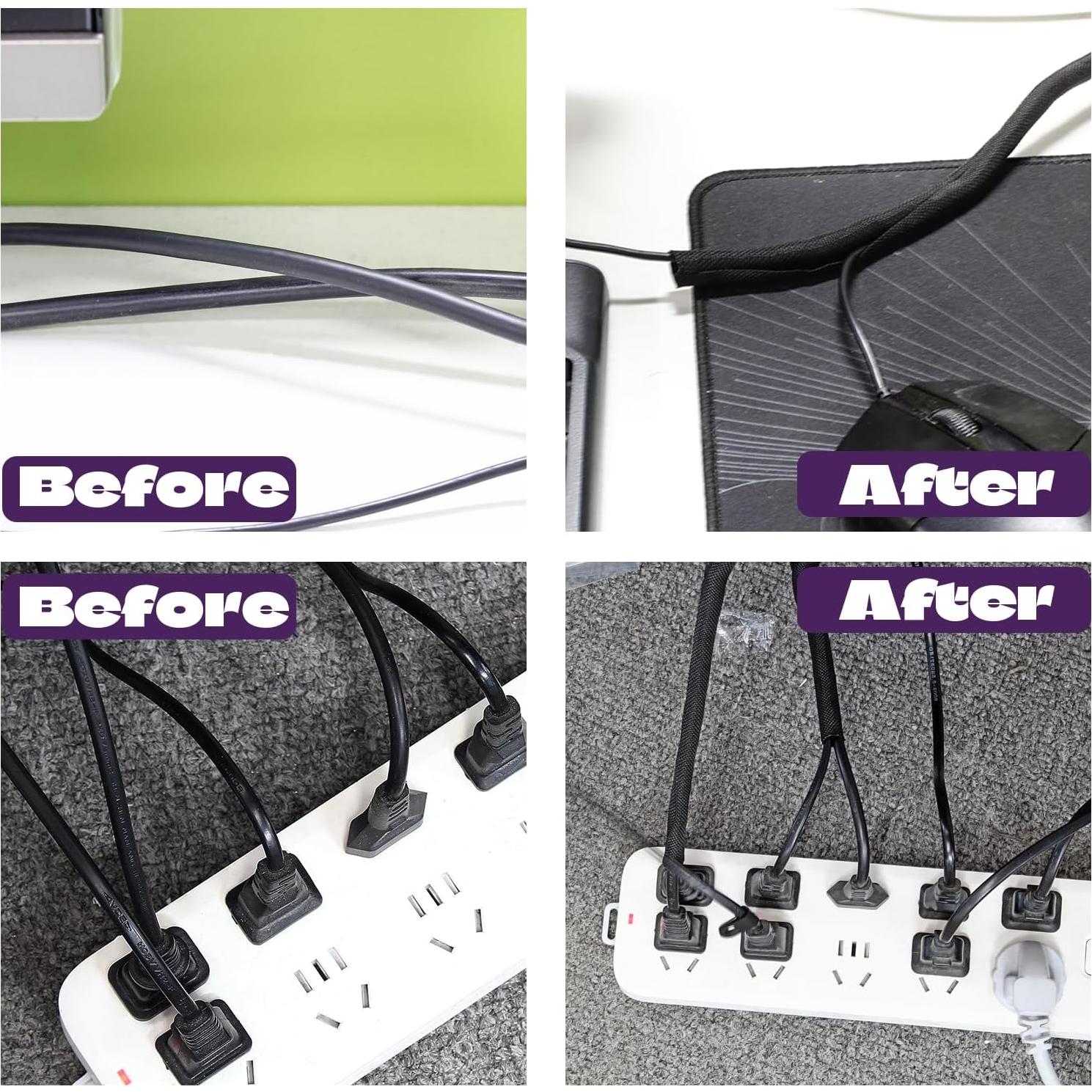 Fundas de Cable Negras Qjaiune 3m 6.35mm Organizador