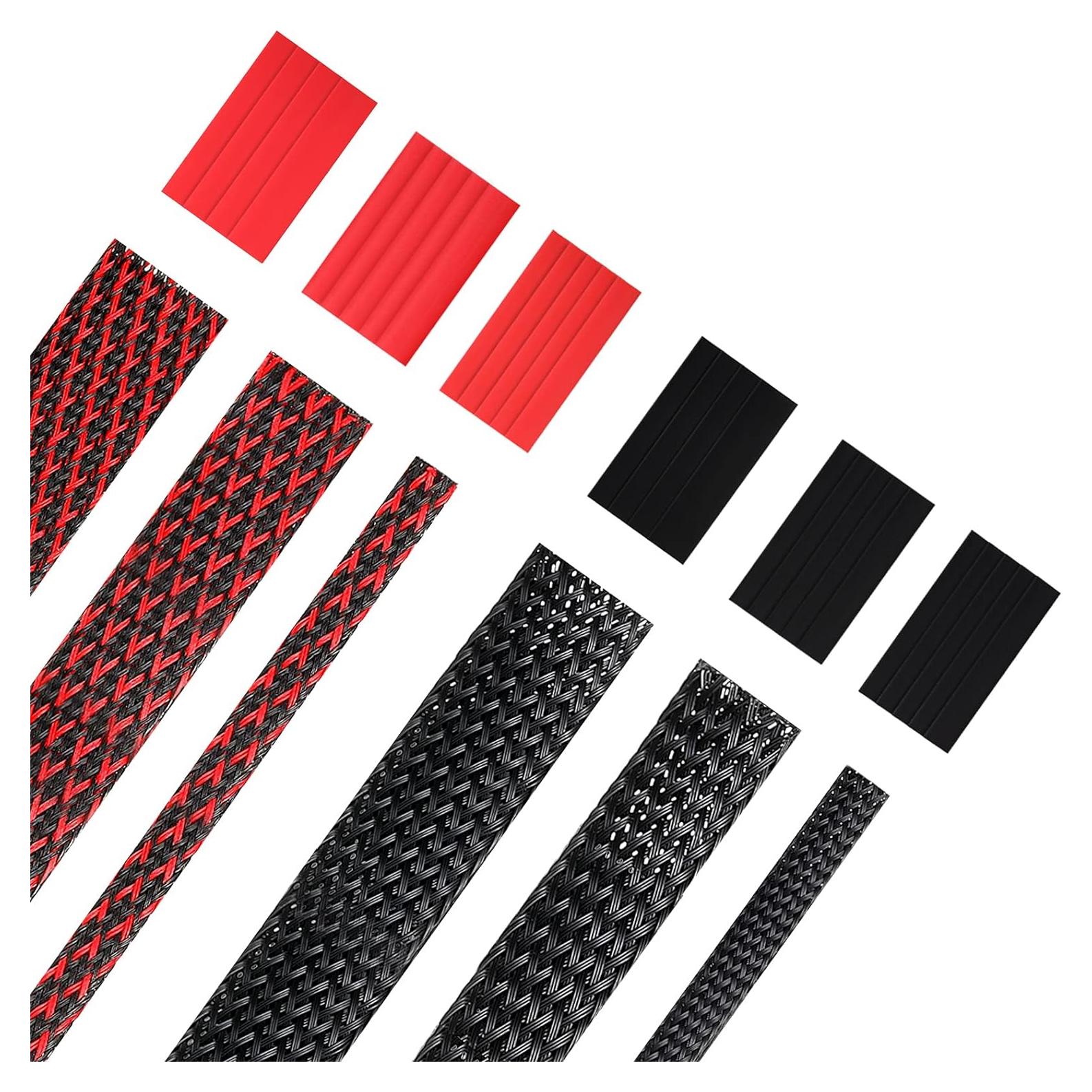 Manga de Cable Trenzada Xuniea 5m 1.27cm 0.64cm 0.95cm Negro Rojo