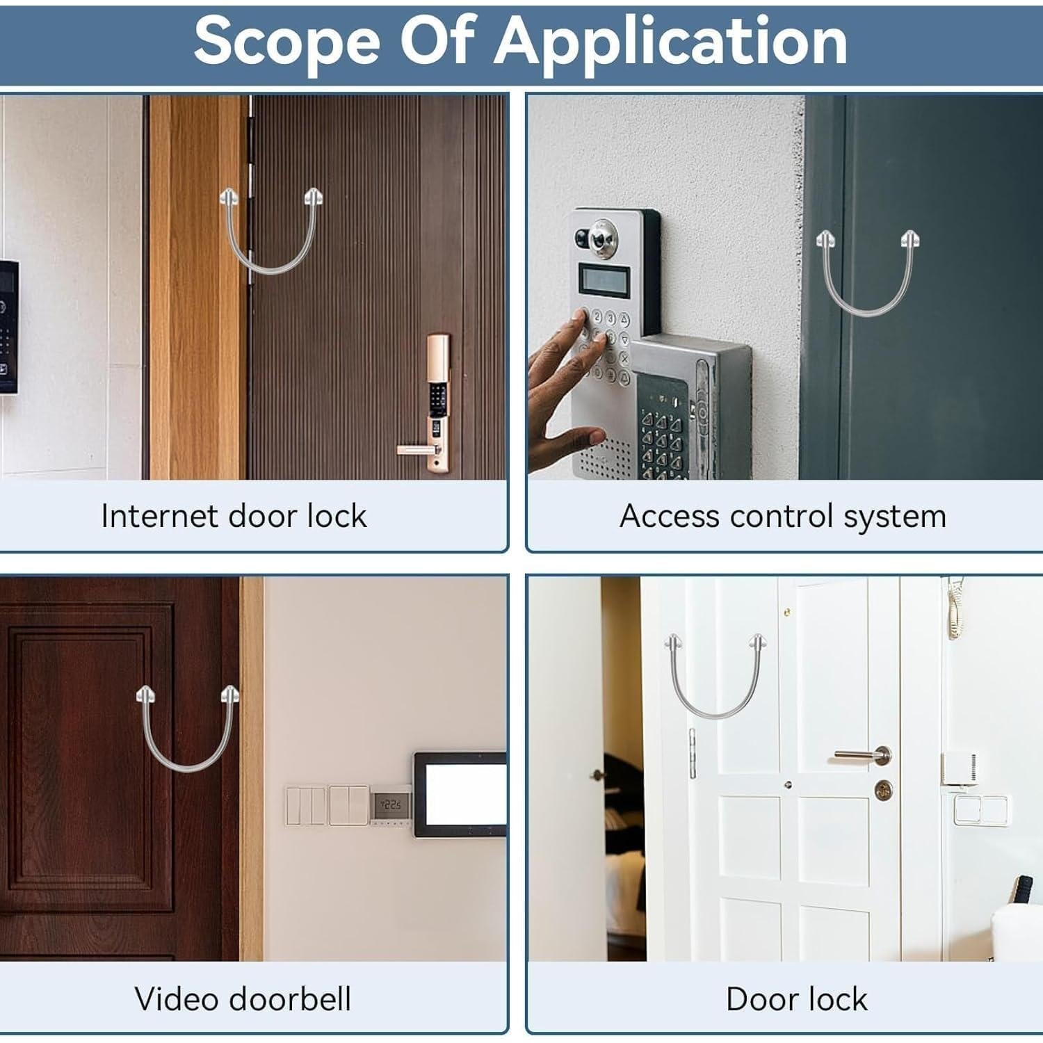 Bucle de puerta blindado Yosoo Health Gear 3 piezas acero inoxidable