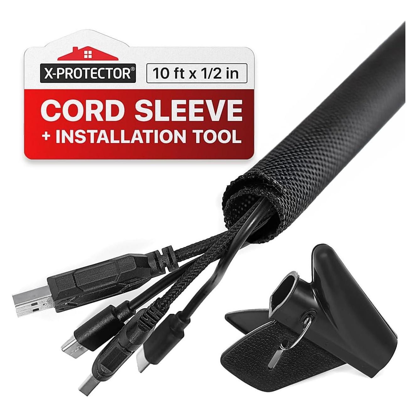 Organizador de Cables X-Protector 3.18 cm x 3 m - Negro