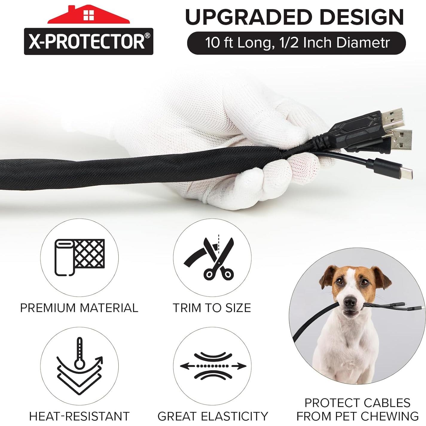 Organizador de Cables X-Protector 3.18 cm x 3 m - Negro