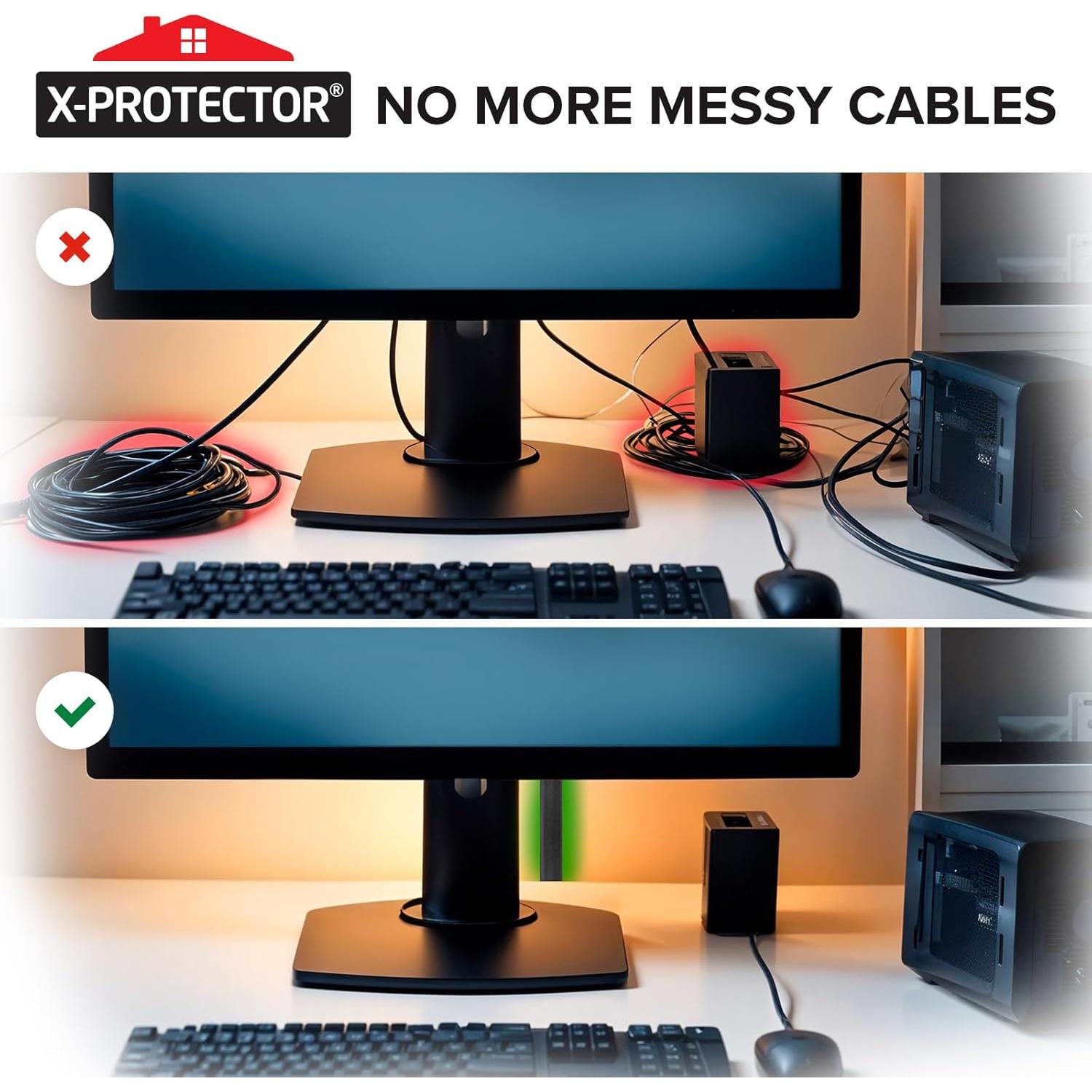 Organizador de Cables X-Protector 3.18 cm x 3 m - Negro