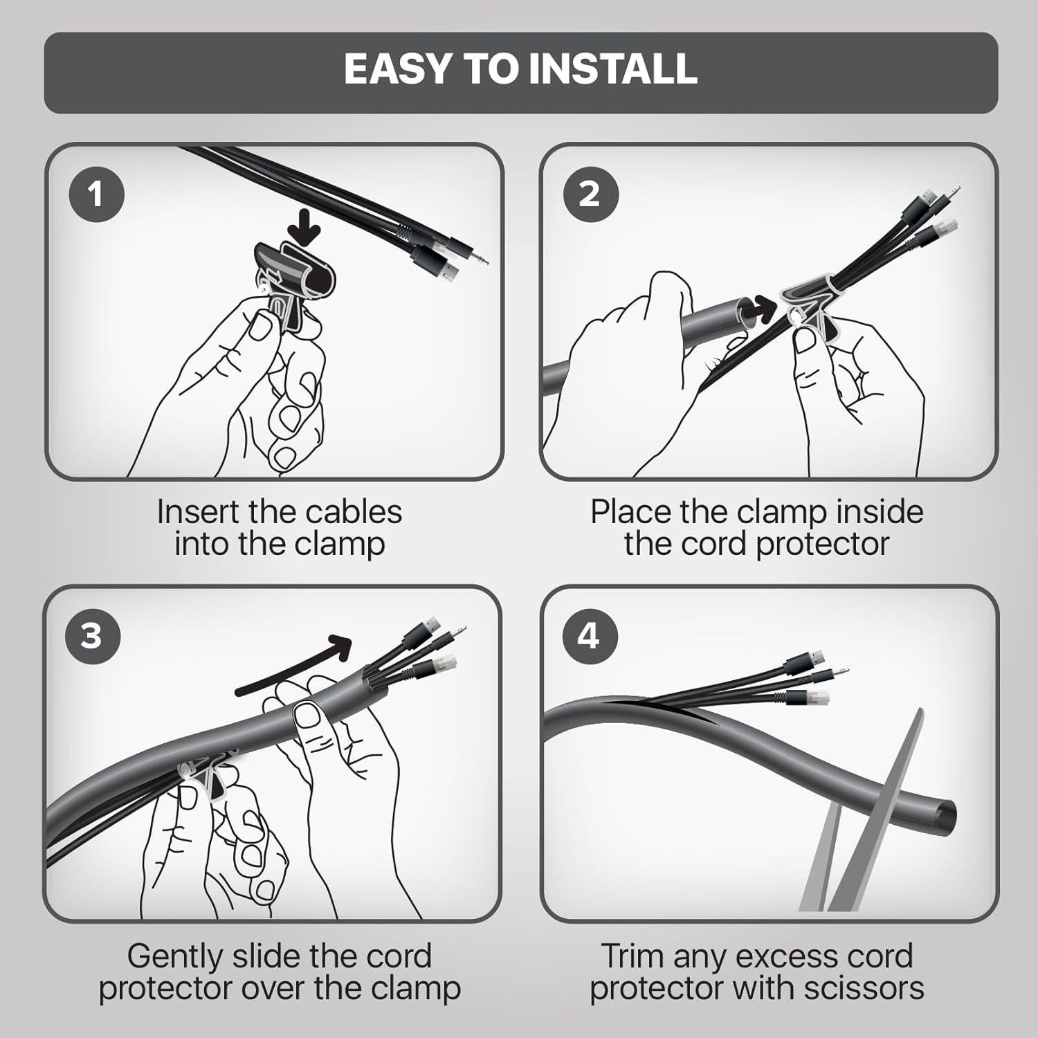 Organizador de Cables X-Protector 3.18 cm x 3 m - Negro
