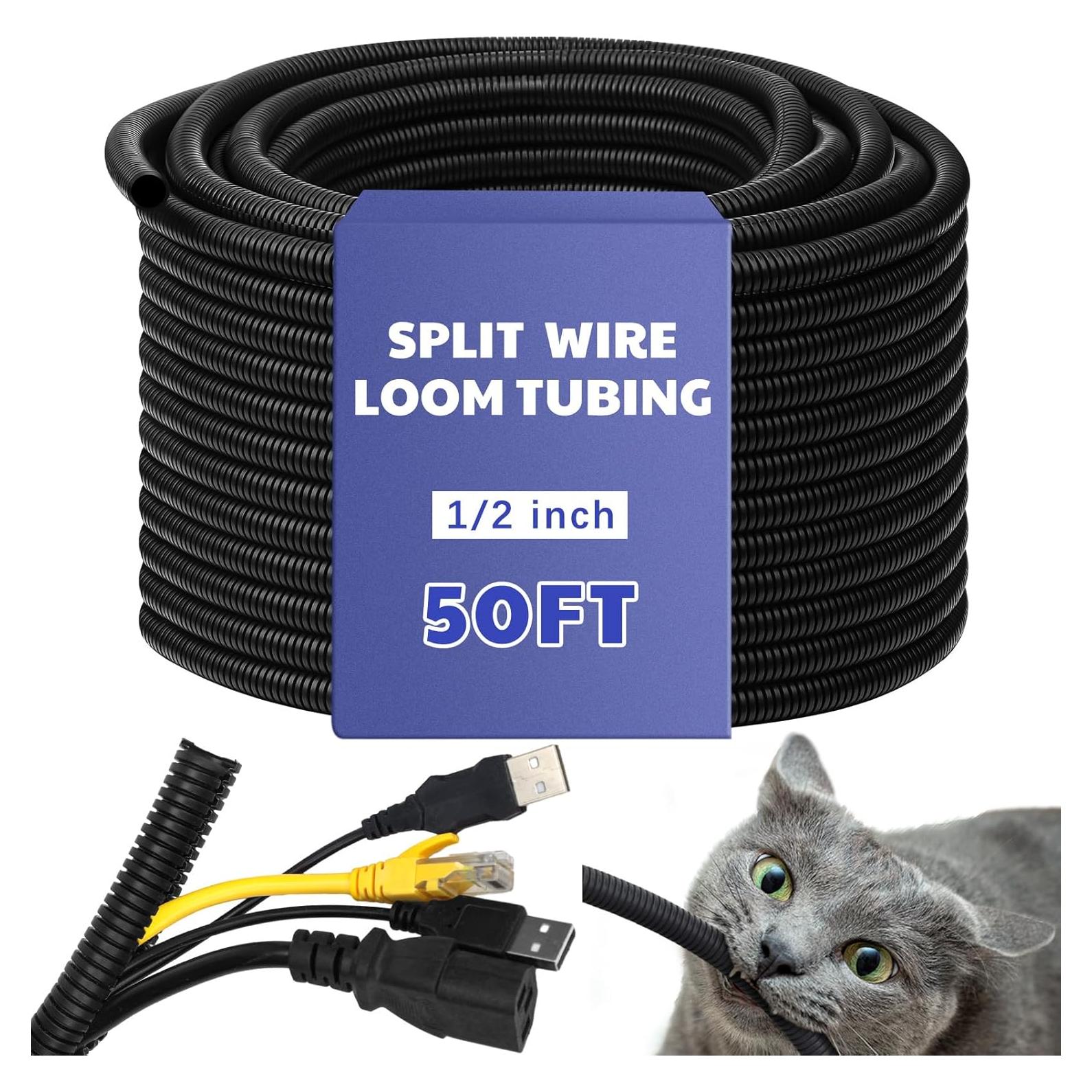 Manga de Cable Retardante de Llama Kanayu 1.27 cm x 30.48 m Negro