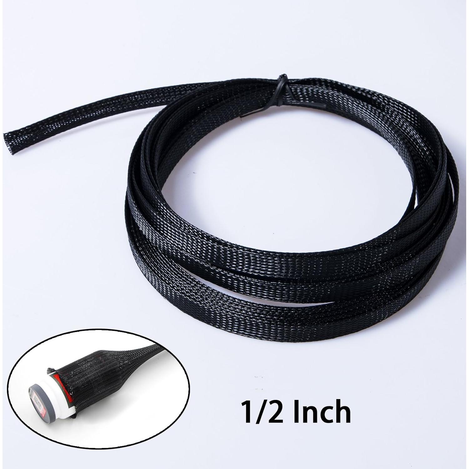 Funda de Cable Trenzada Expandible Besteek 7.62m 1/2" y 1/4"