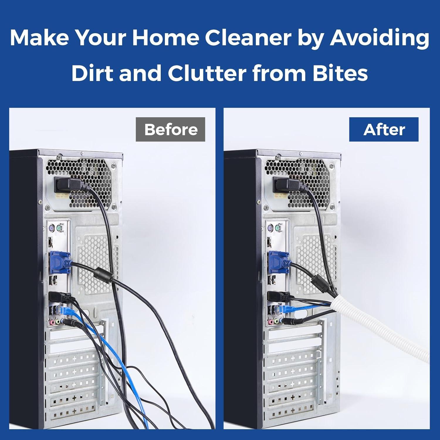 Manga de Cable Protectora YCLYC 10ft 1.27cm Blanca