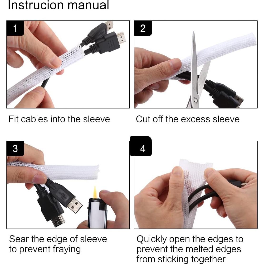 Manga de Gestión de Cables Keco 1" x 3.05m Blanca