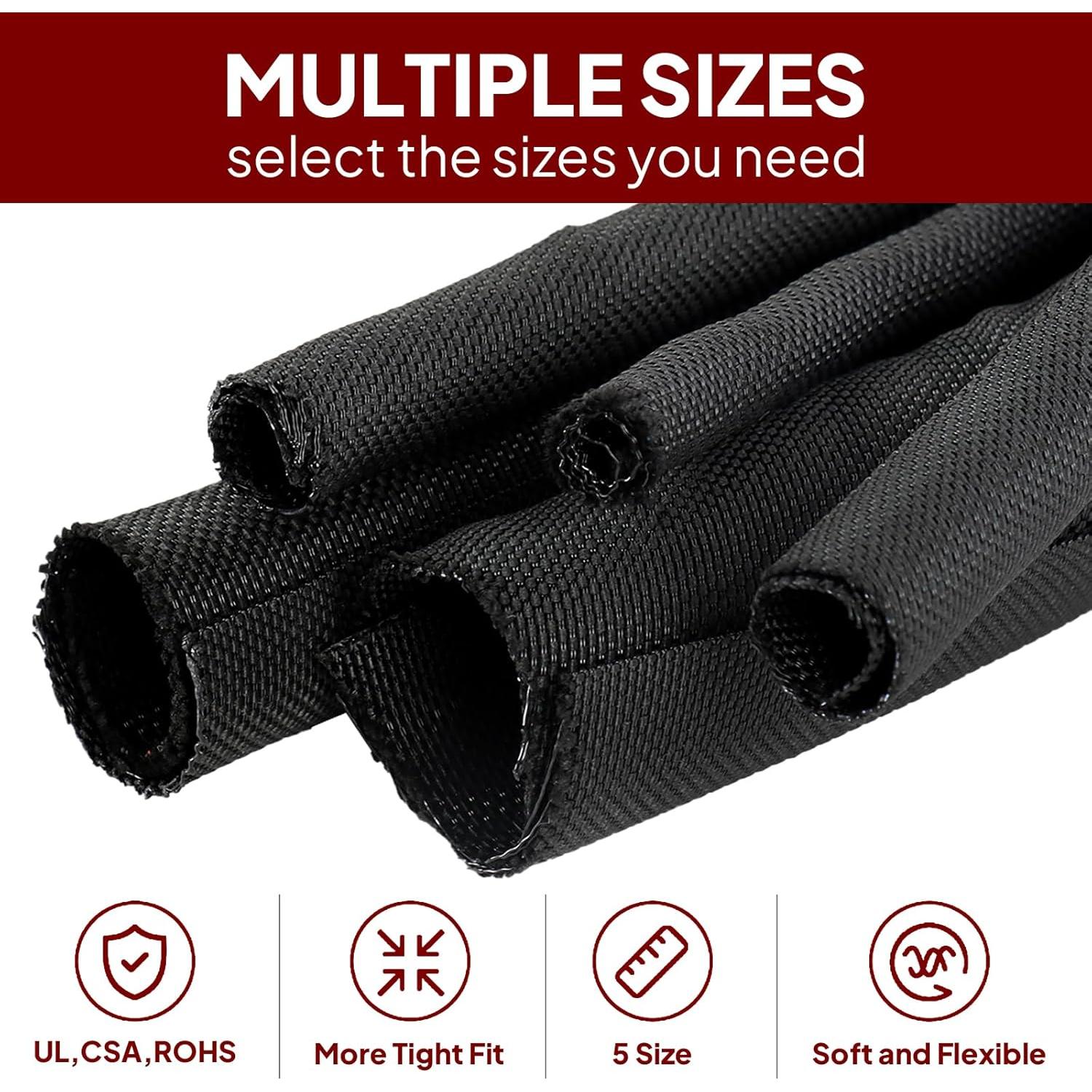 Manga de Gestión de Cables Trenzada Buyuneed 3.66m Negra