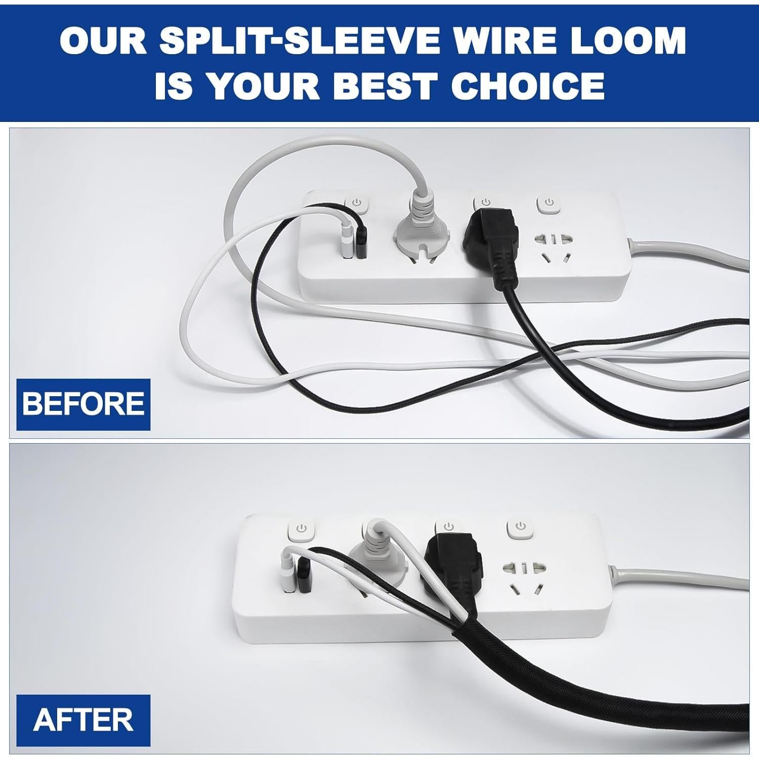 Manga de Cable Dividida Trenzada Teziicus 25 pies 1/4"