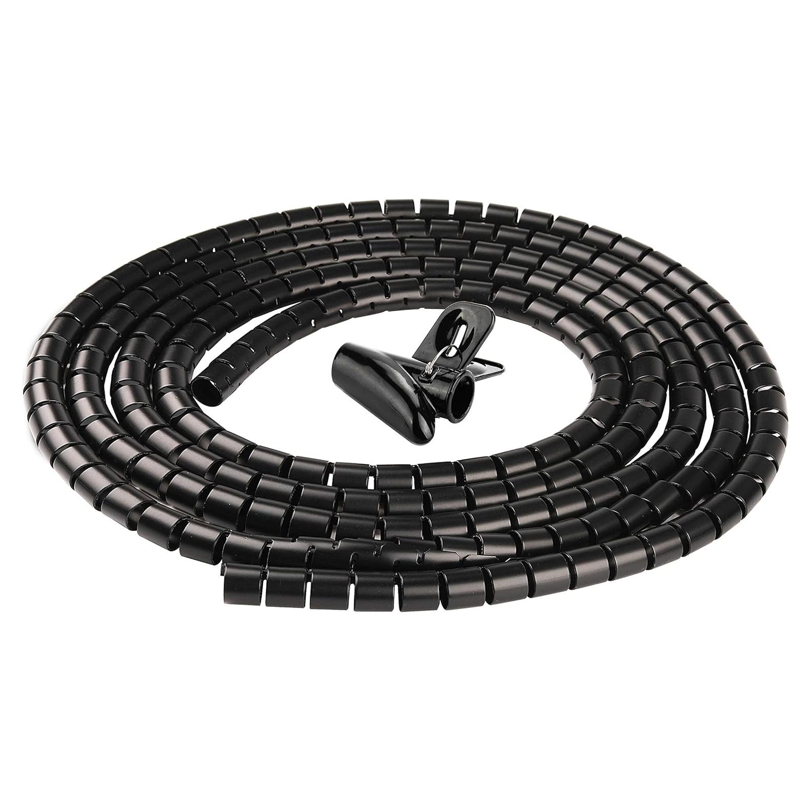 Manga Organizadora de Cables 300cm Negra para Oficina y Hogar