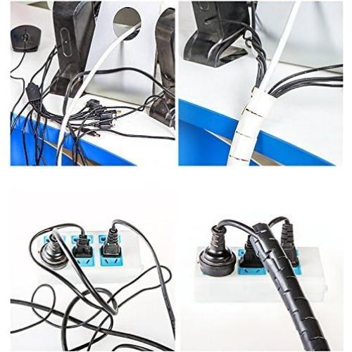 Manga Organizadora de Cables 300cm Negra para Oficina y Hogar