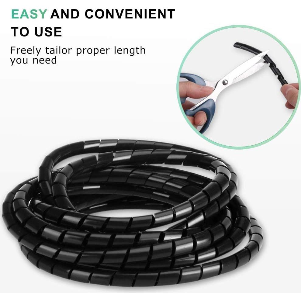 Envoltura de Cable Espiral AGPTEK 10m 2-Pack Flexible y Duradera