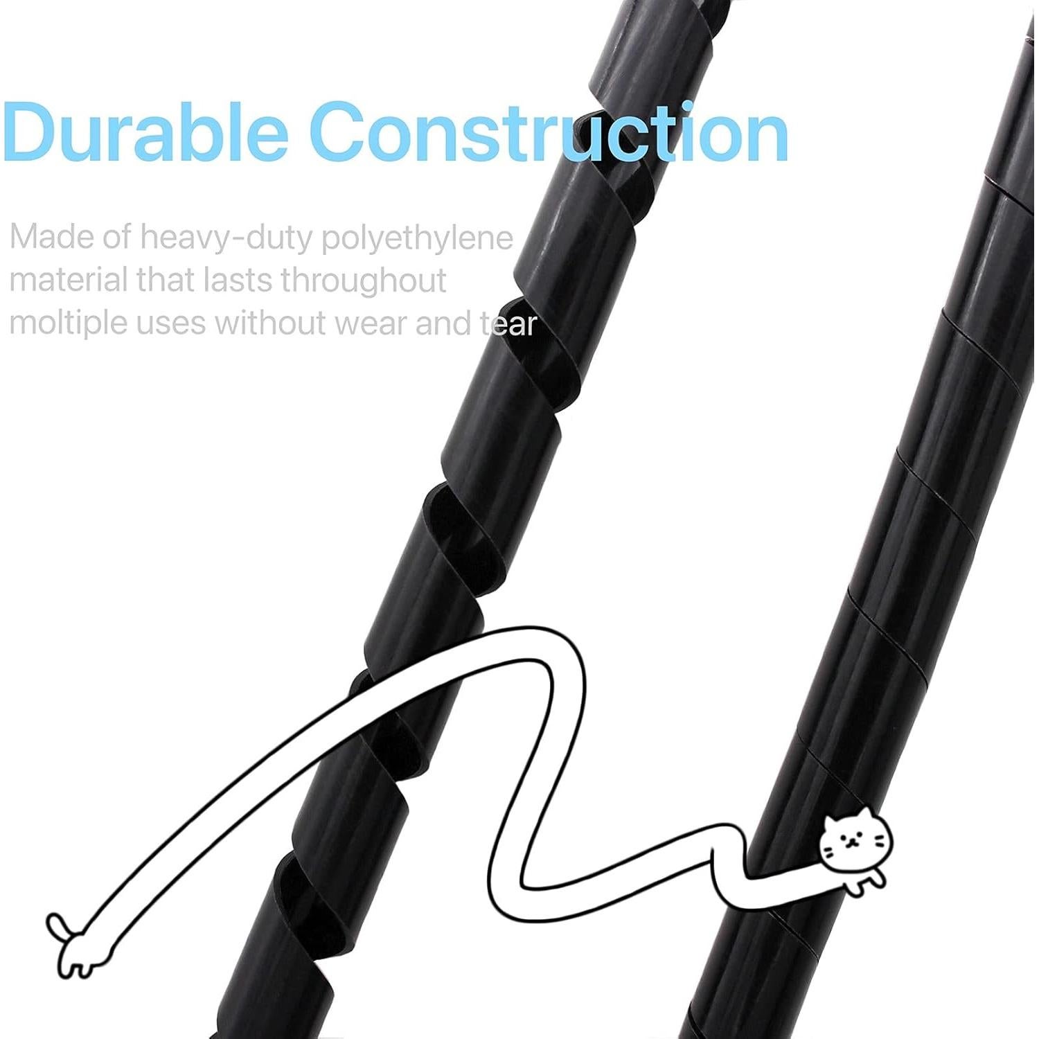 Envoltura de Cable Espiral CSZD 3m 6mm Negro Organizador