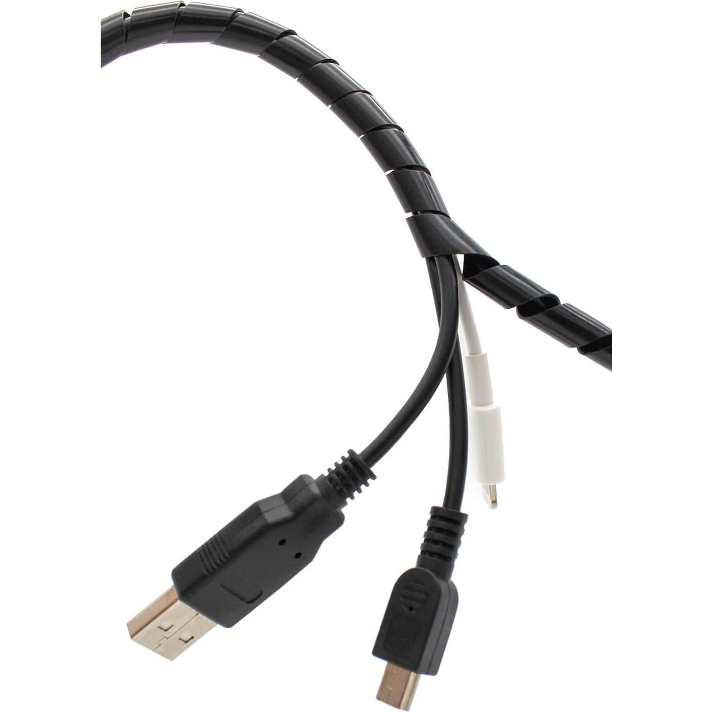 Envoltura de Cable Espiral CSZD 3m 6mm Negro Organizador