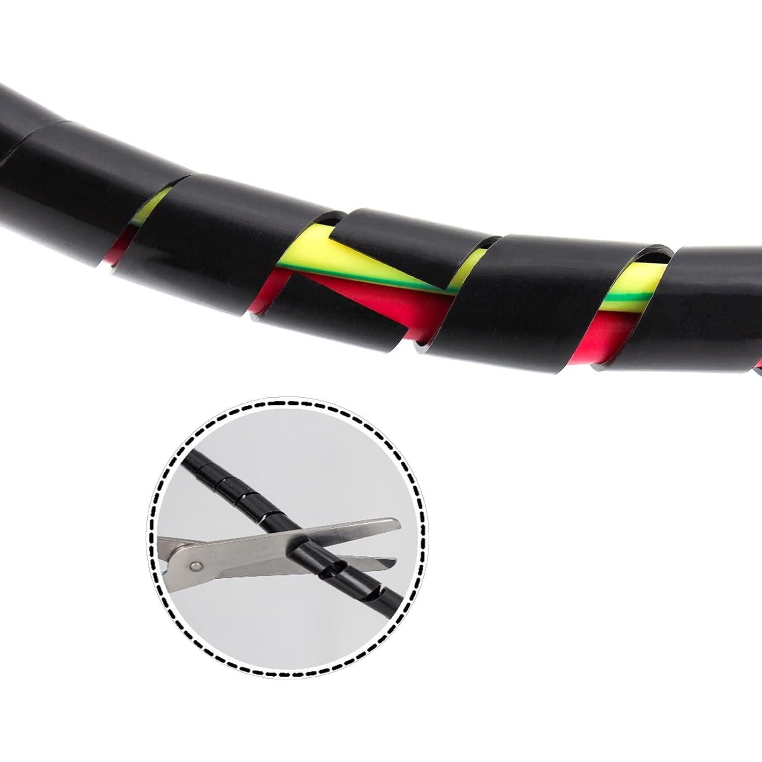 Envoltura de Cable Espiral CSZD 3m 6mm Negro Organizador