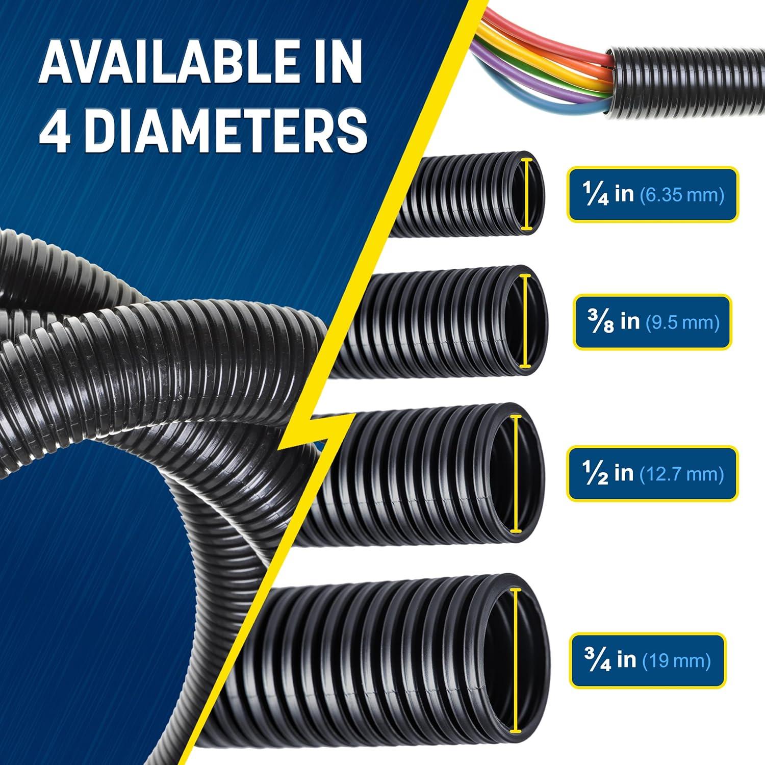 Manga de Cable GS Power 0.13 m x 15.24 m Negra Alta Temperatura