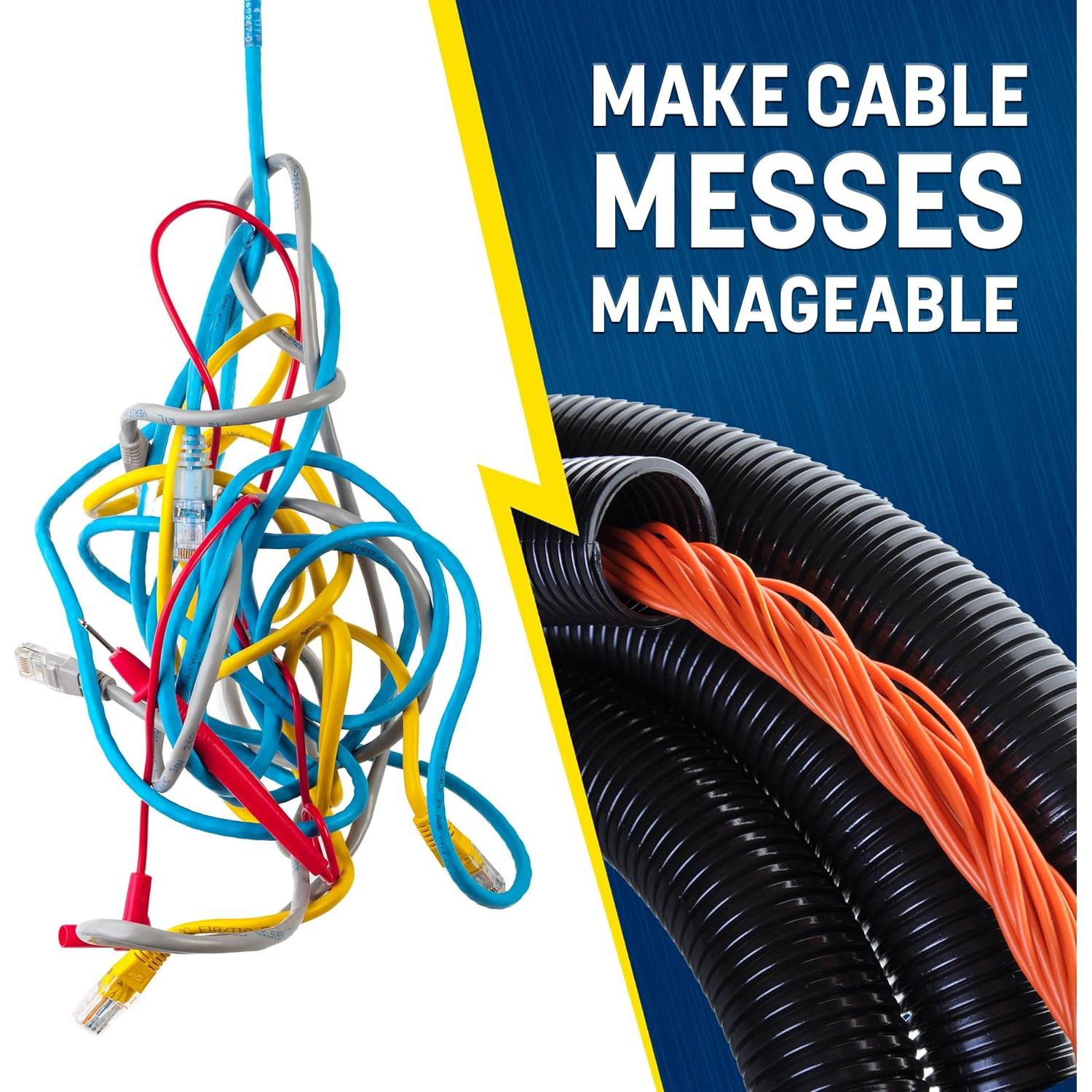 Manga de Cable GS Power 0.13 m x 15.24 m Negra Alta Temperatura