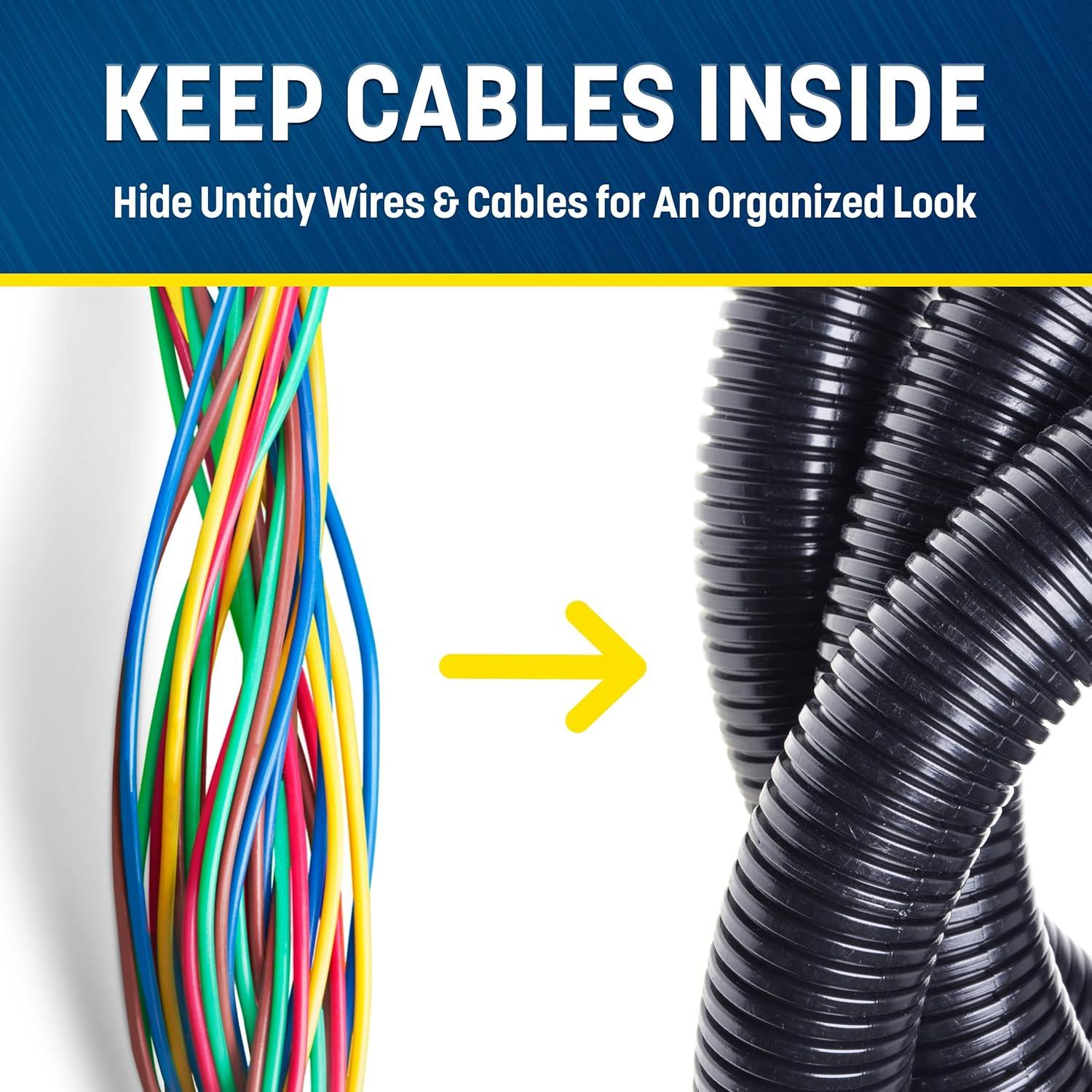 Manga de Cable GS Power 0.13 m x 15.24 m Negra Alta Temperatura