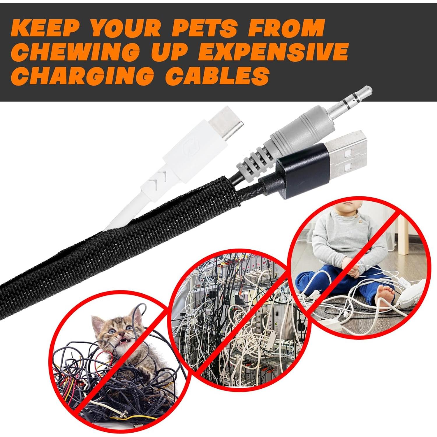 Manga Trenzada Dividida SKNONO 3.66m 1.27cm para Gestión de Cables