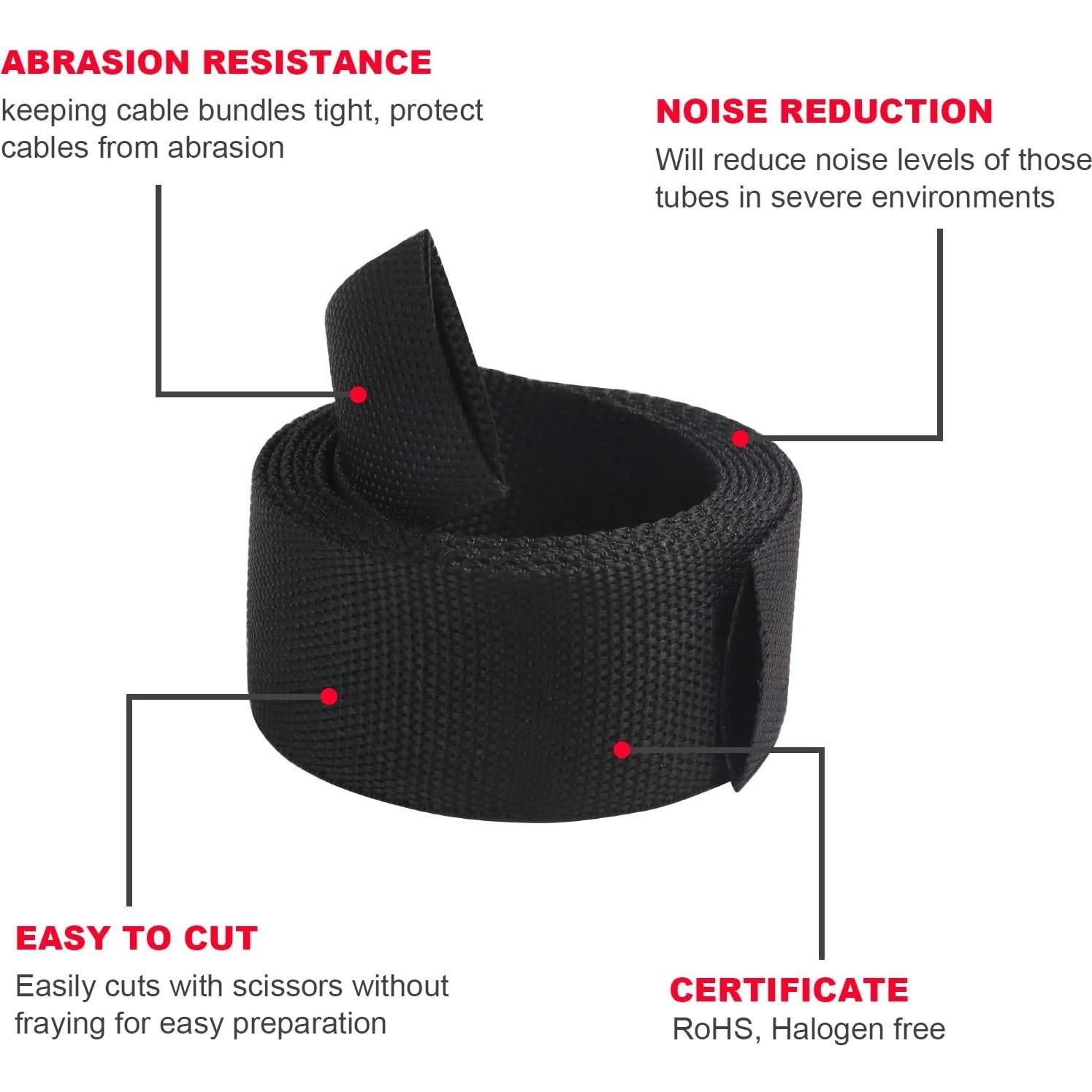 Manga Trenzada Termoretráctil BuyUneed 1/2" x 4.88m Negra