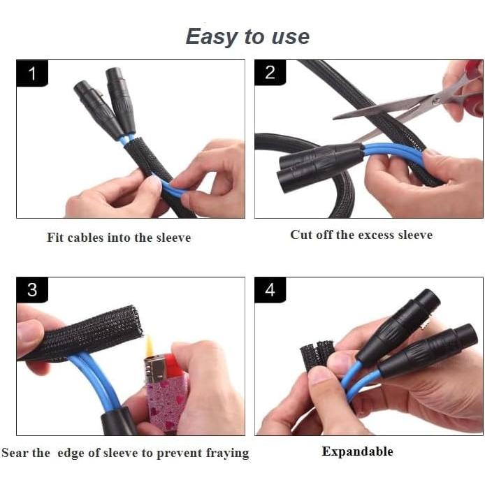 Protector de Cable 3.05 m 6.35 mm Ilhan Global Trade Negro