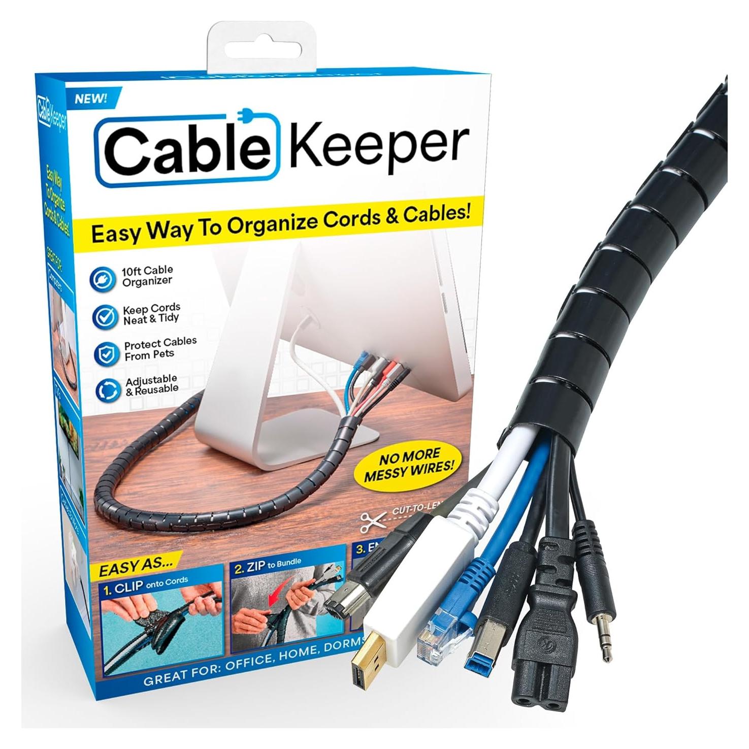 Organizador de Cables Cable Keeper 10 Pies Ajustable Reutilizable