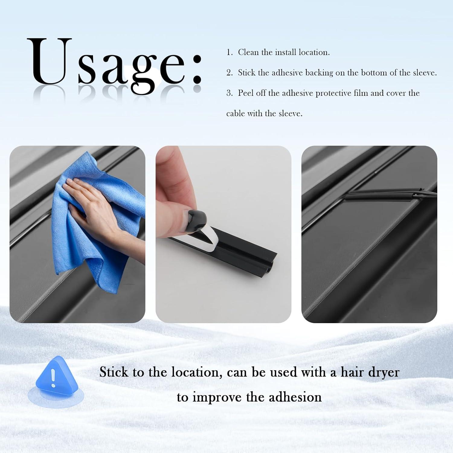 Manga de Gestión de Cables para Automóvil Figpade 4PCS Adhesiva