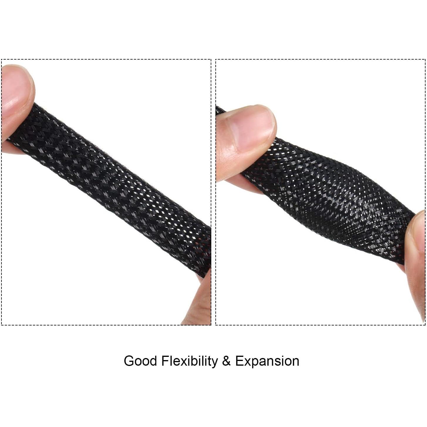 Manga de Cable Trenzada Expandible Boao 15.24m Negro 3 Tamaños