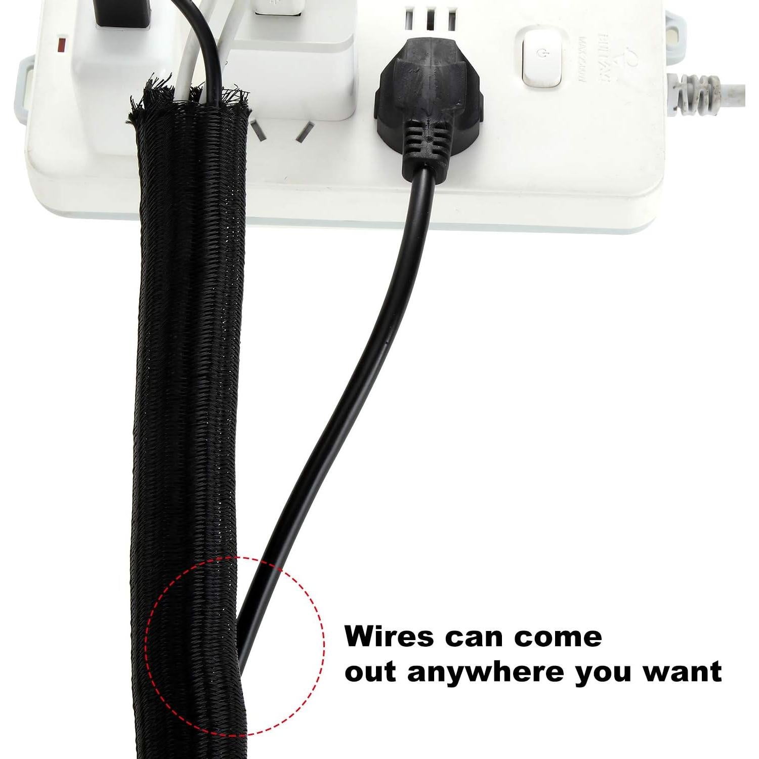 Protector de Cable Manga Dividida Boao 3 Piezas Negro 3m