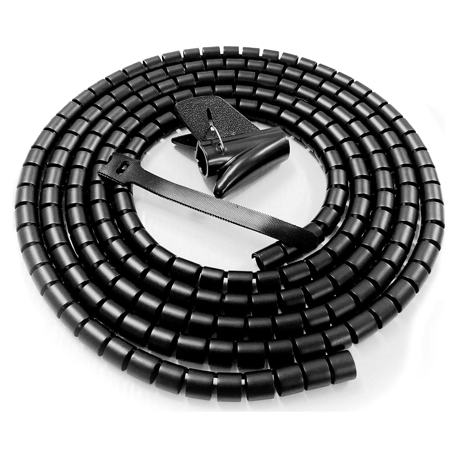 Manga Organizador de Cables 3.05m EZ - Negro, Flexible y Durable