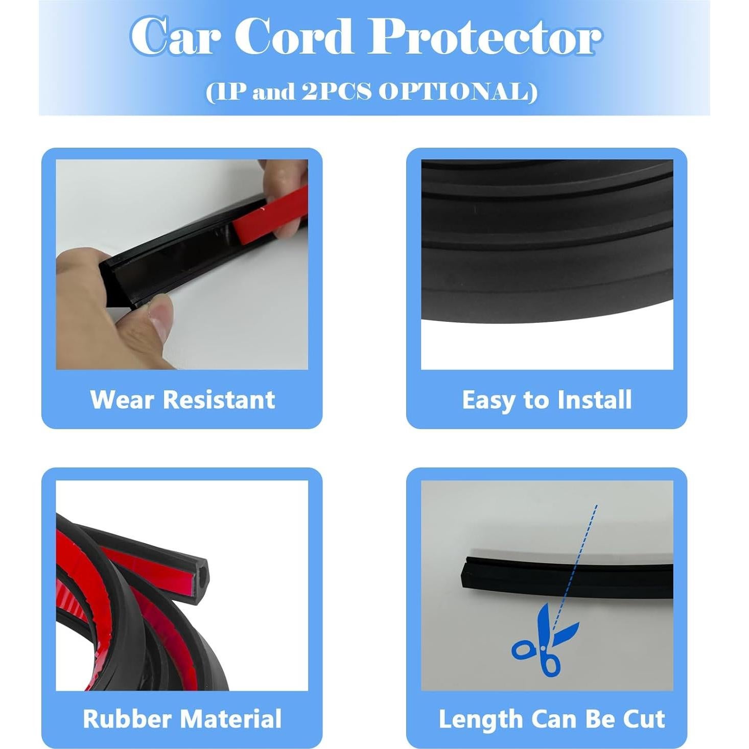 Cubierta de Cable de Coche Luojiedejinbiao 2m Autoadhesiva Negra