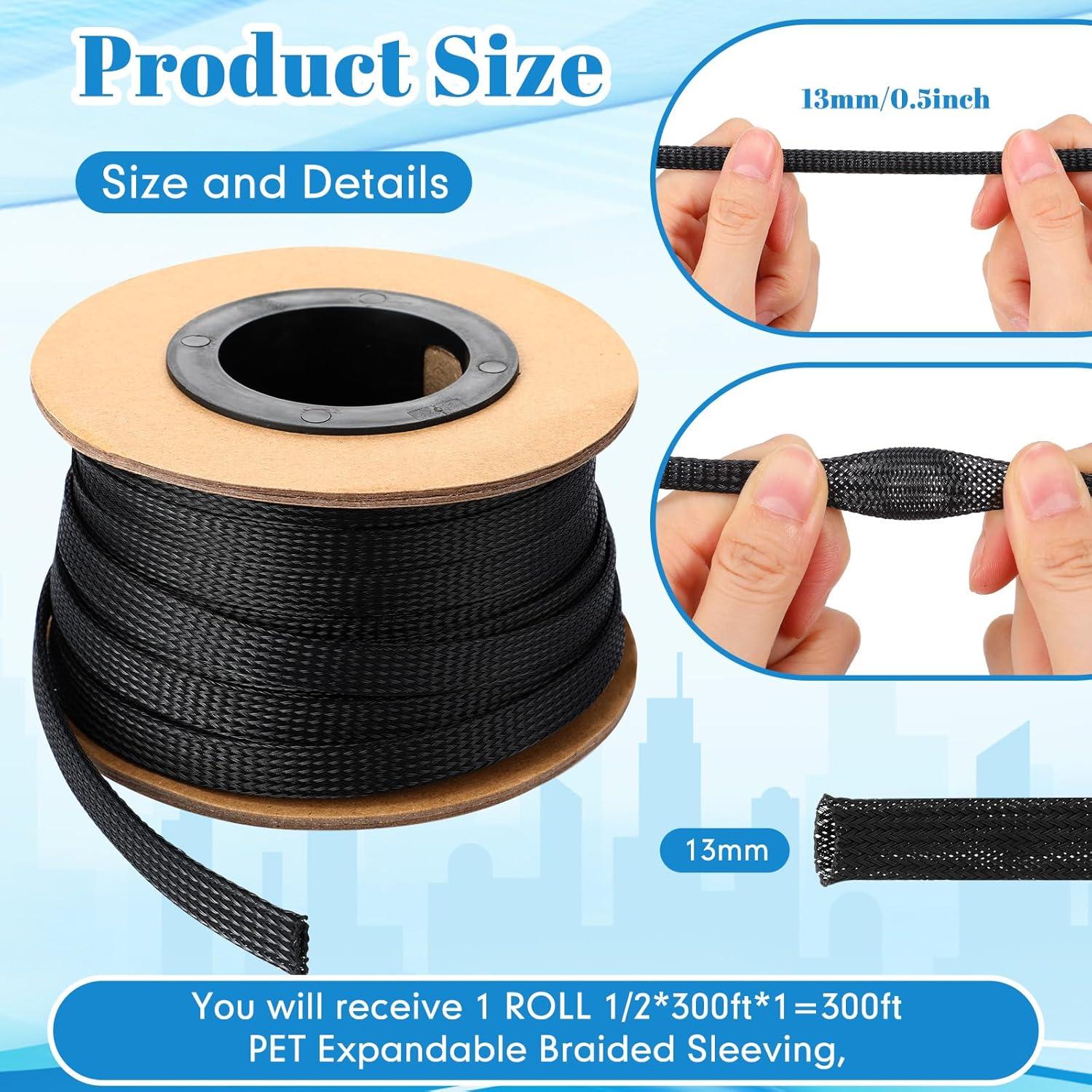 Manguera Trenzada Pangda 91.44m 1.27cm Negro para Cables