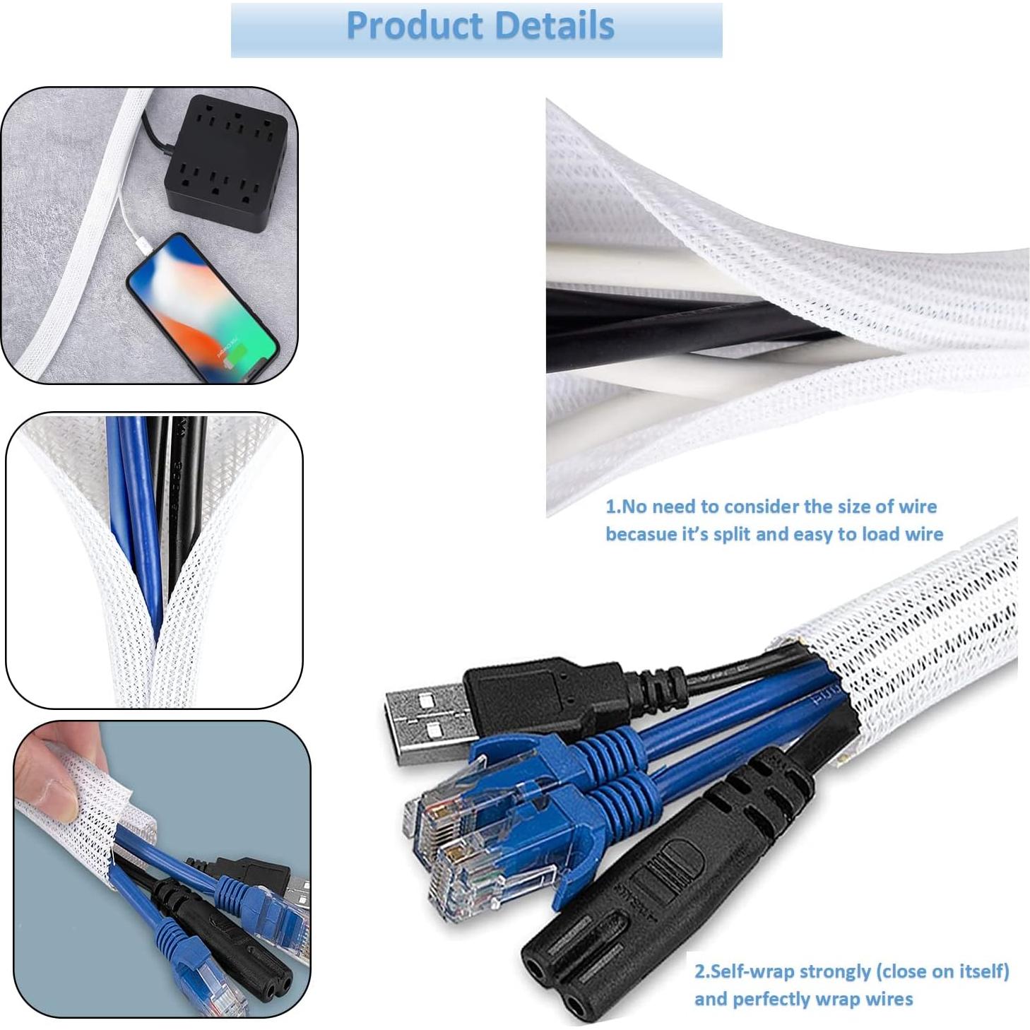 Manga de Gestión de Cables Hibucuo 3.05m Negro 1.27cm