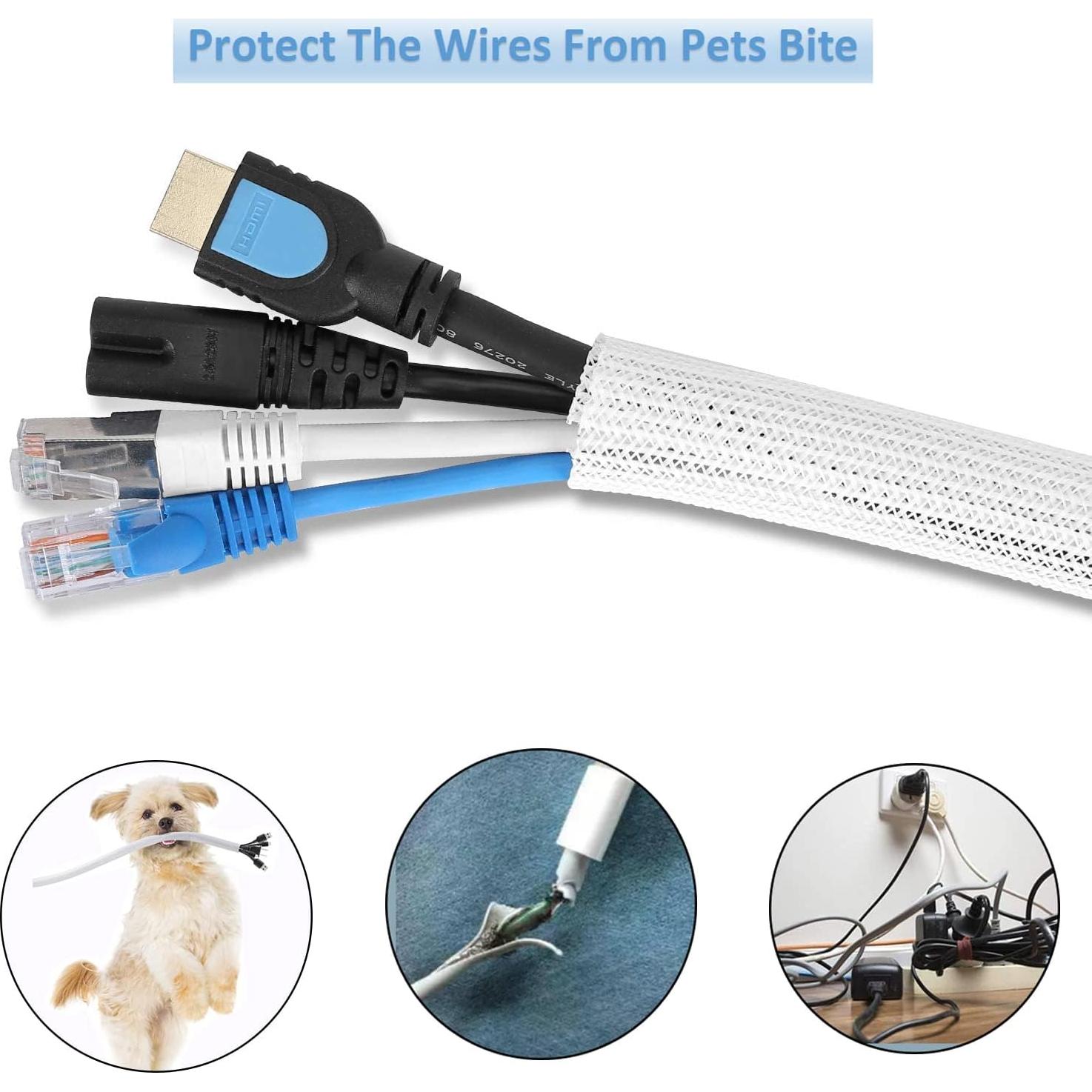 Manga de Gestión de Cables Hibucuo 3.05m Negro 1.27cm