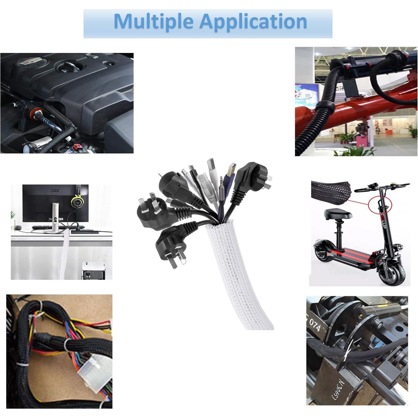 Manga de Gestión de Cables Hibucuo 3.05m Negro 1.27cm