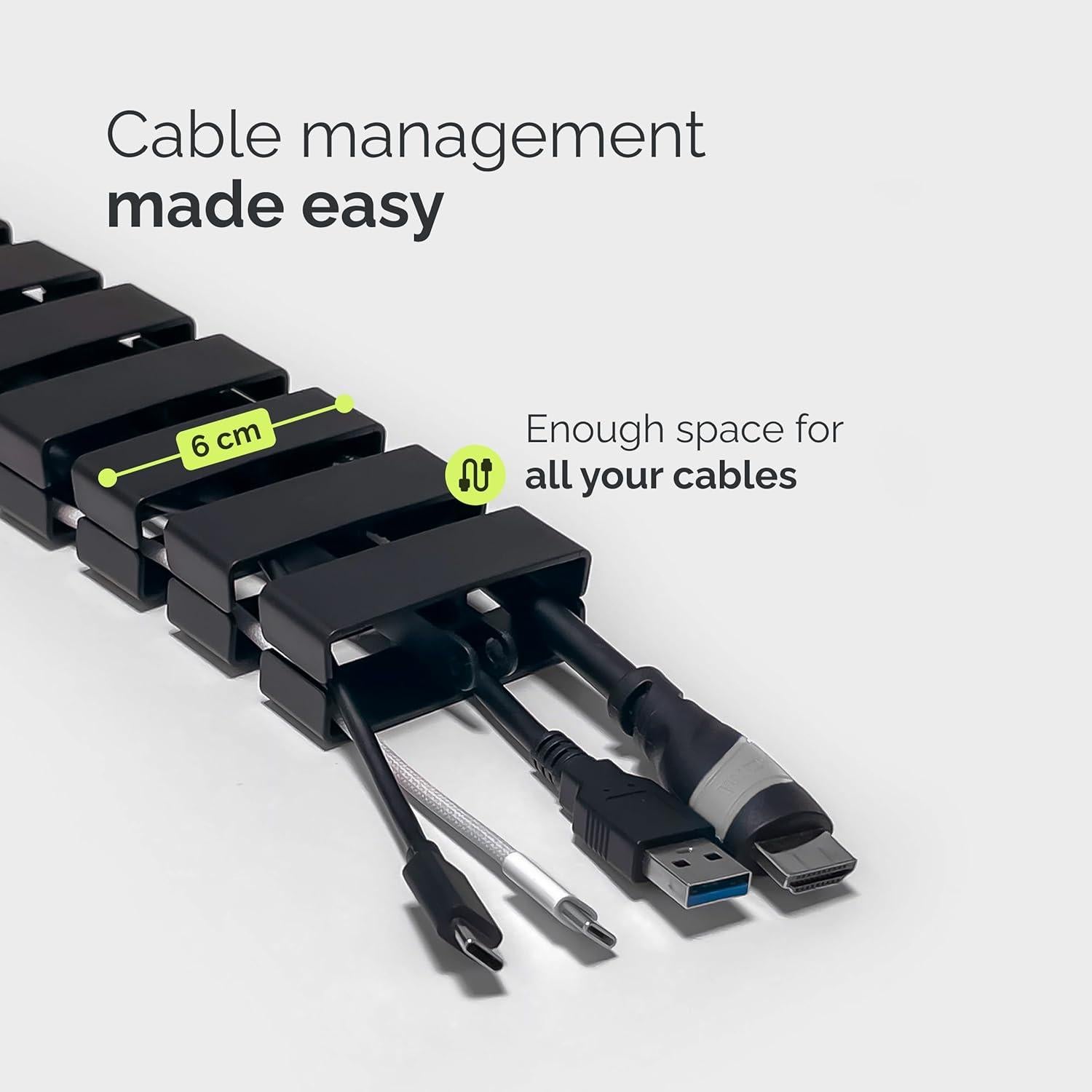 Organizador de Cables VALU 125 cm - Base de Acero y Magnético