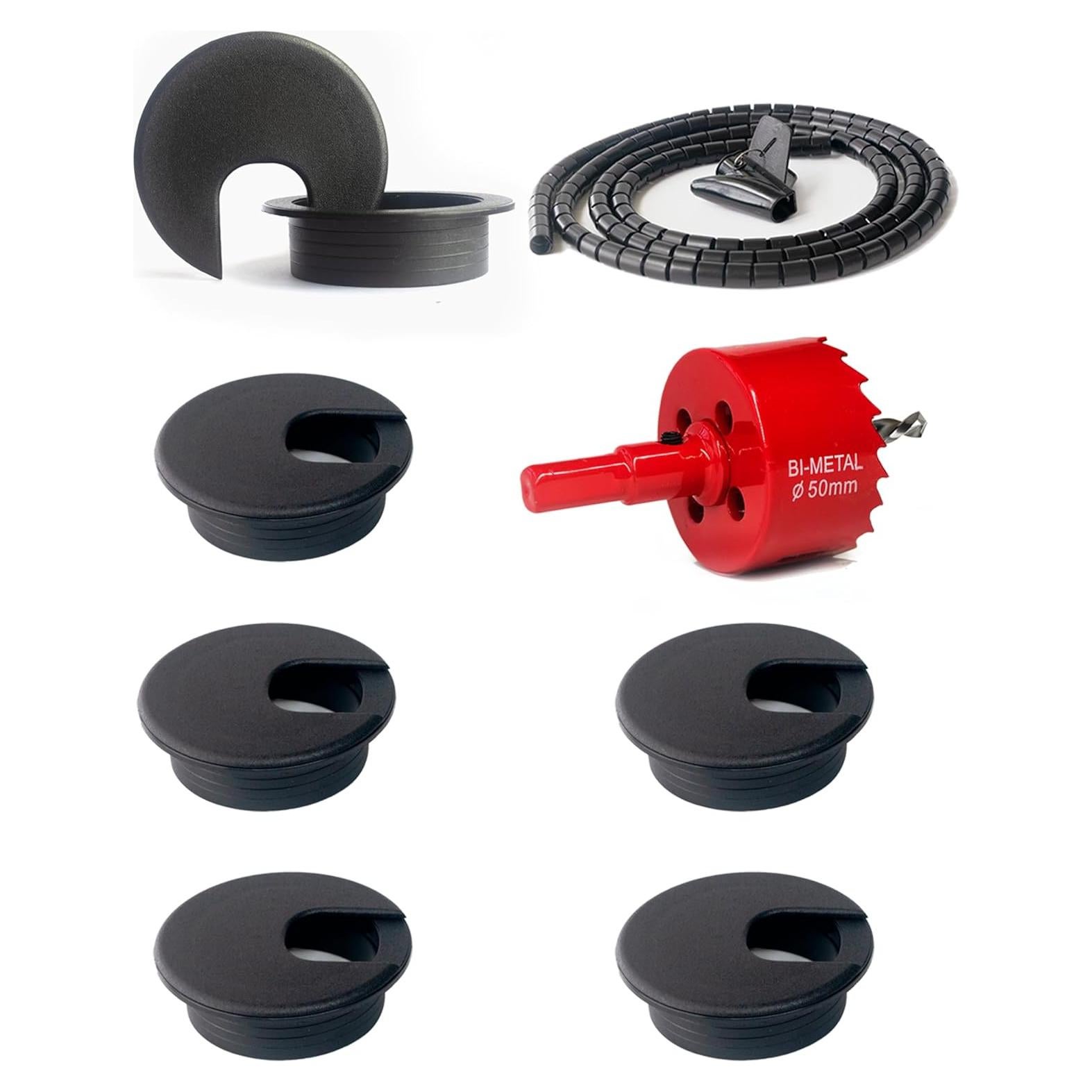 Kit de Grommets para Escritorio Bicafa 50mm + Sierra de Agujeros