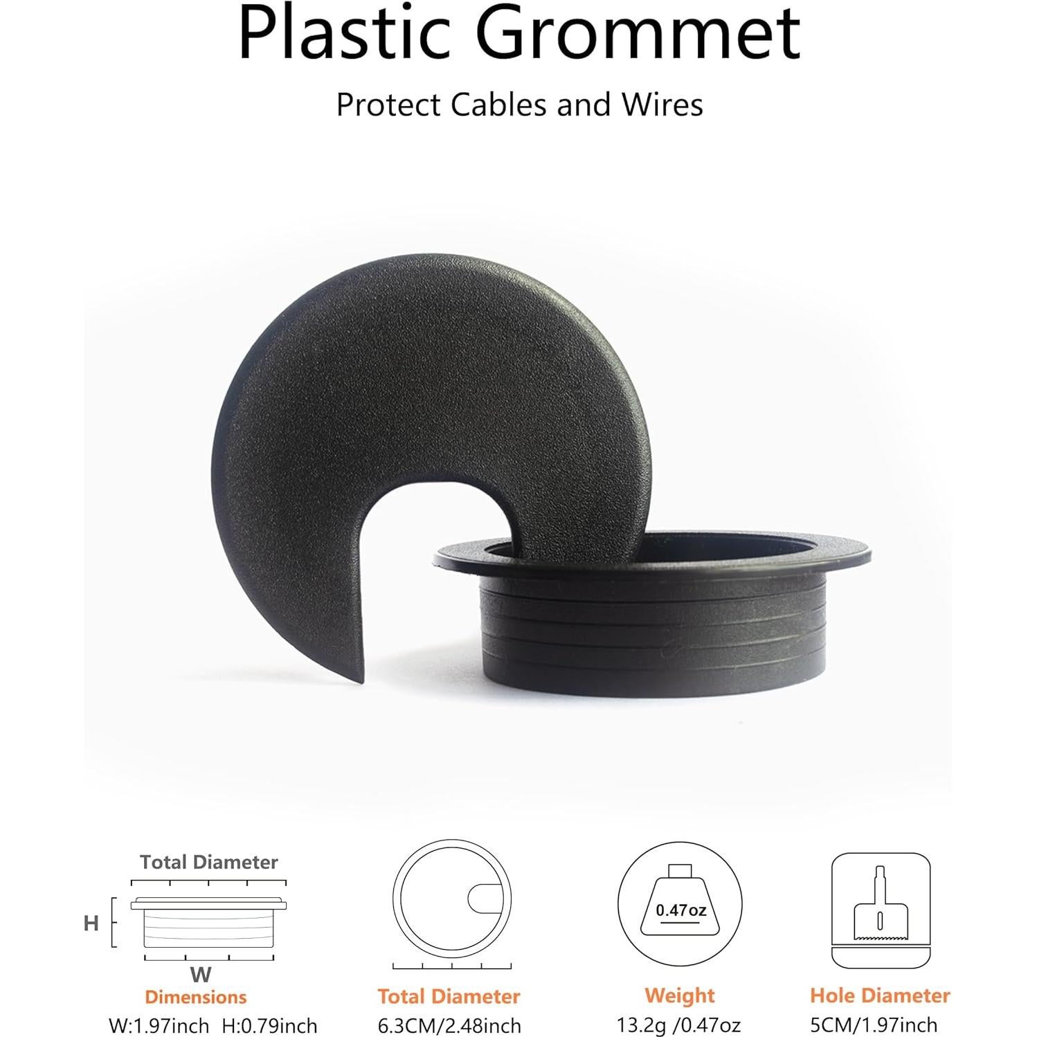 Kit de Grommets para Escritorio Bicafa 50mm + Sierra de Agujeros