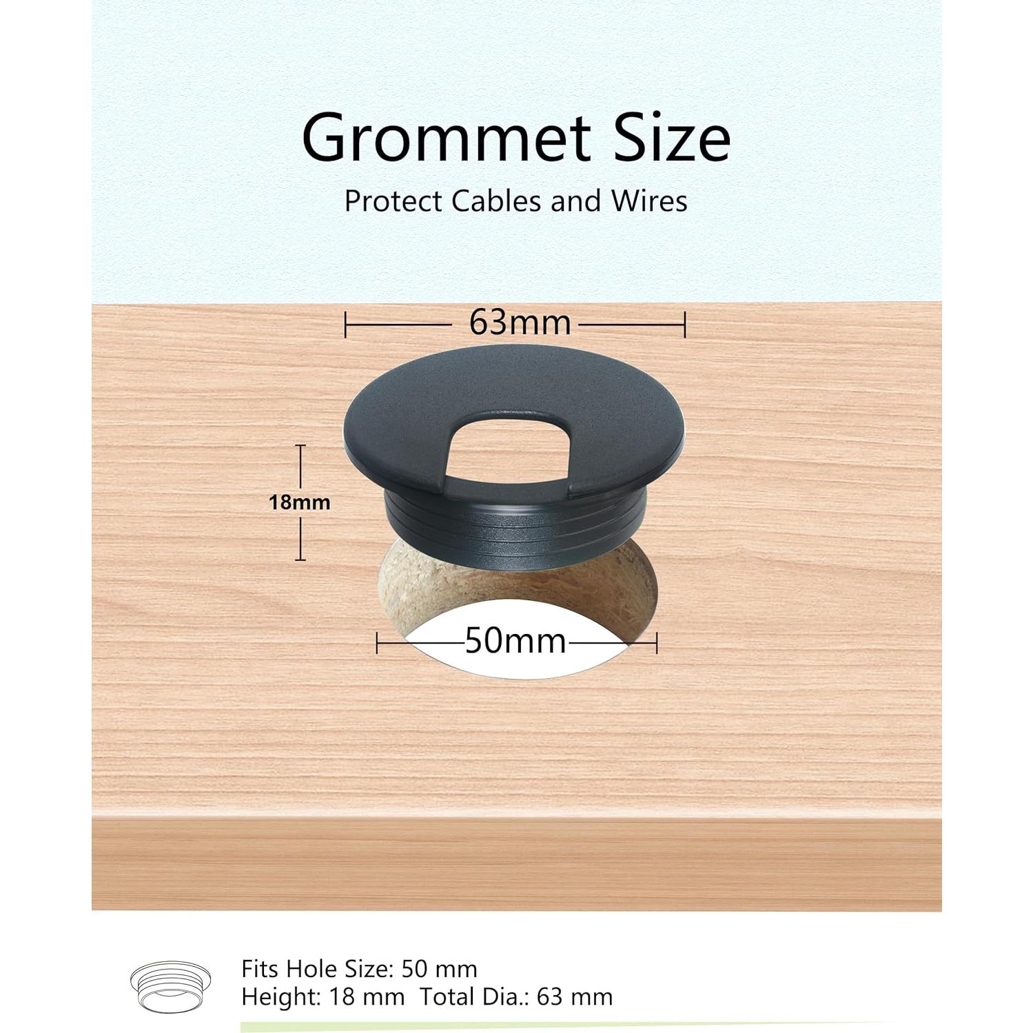 Kit de Grommets para Escritorio Bicafa 50mm + Sierra de Agujeros