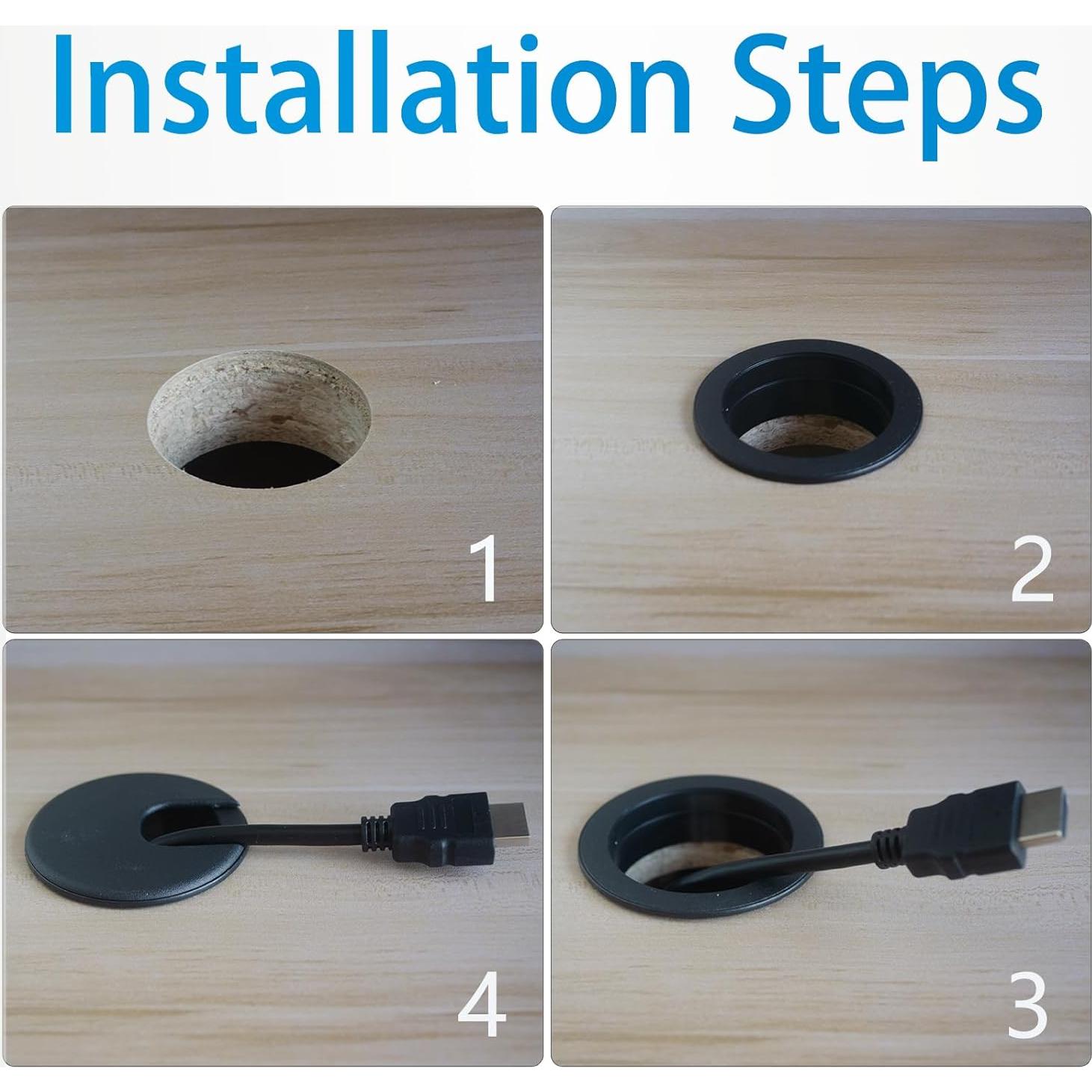 Kit de Grommets para Escritorio Bicafa 50mm + Sierra de Agujeros