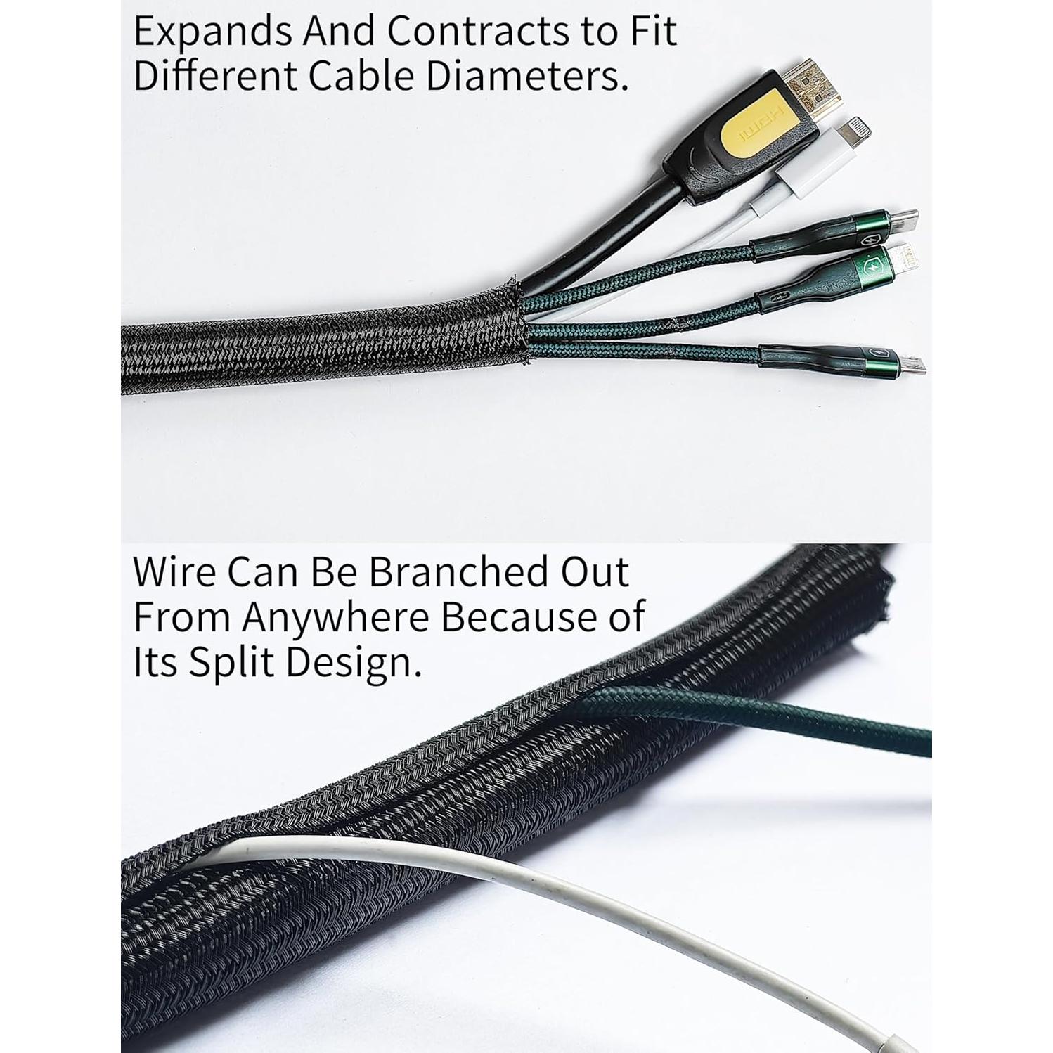 Manga Dividida ZEMAN 19mm x 3m para Gestión de Cables - Negro