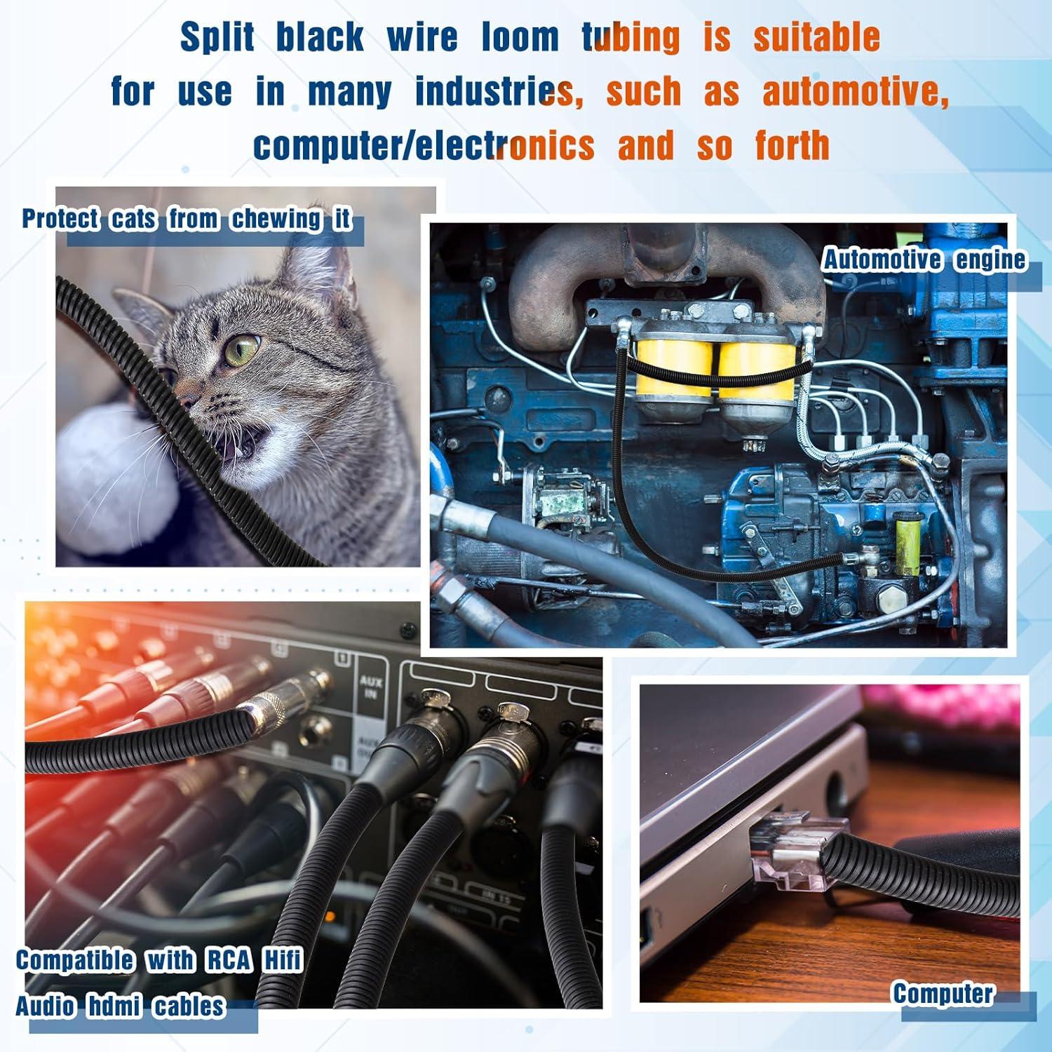 Tubo de Loom de Cable Dividido Sasylvia 3 Piezas 25 pies